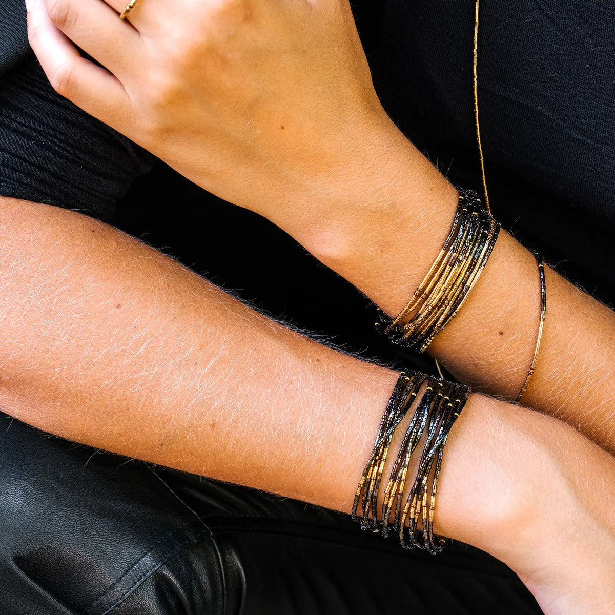 collier / bracelet ABBY 6 - Brun - Têtes Blondes