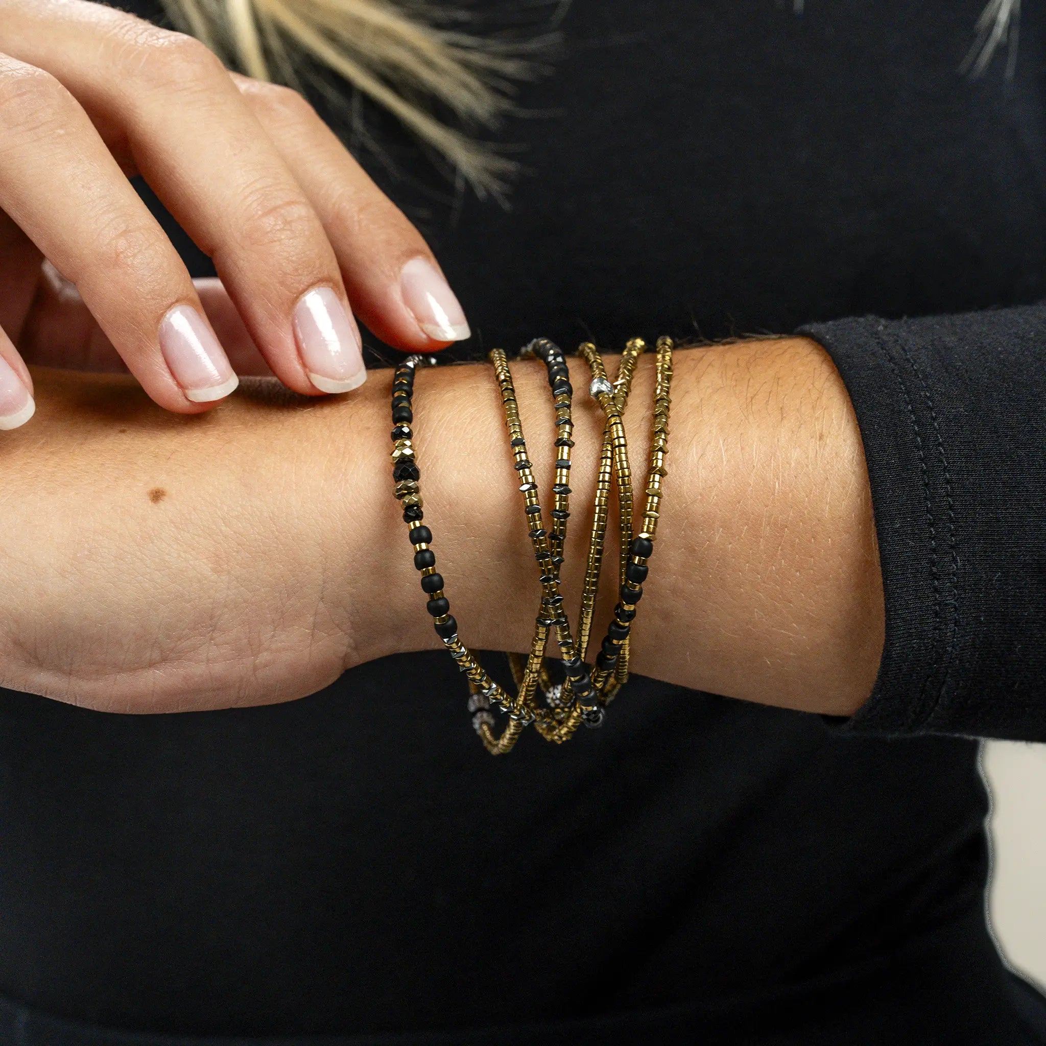 collier / bracelet ALICE 6 - Black - Têtes Blondes