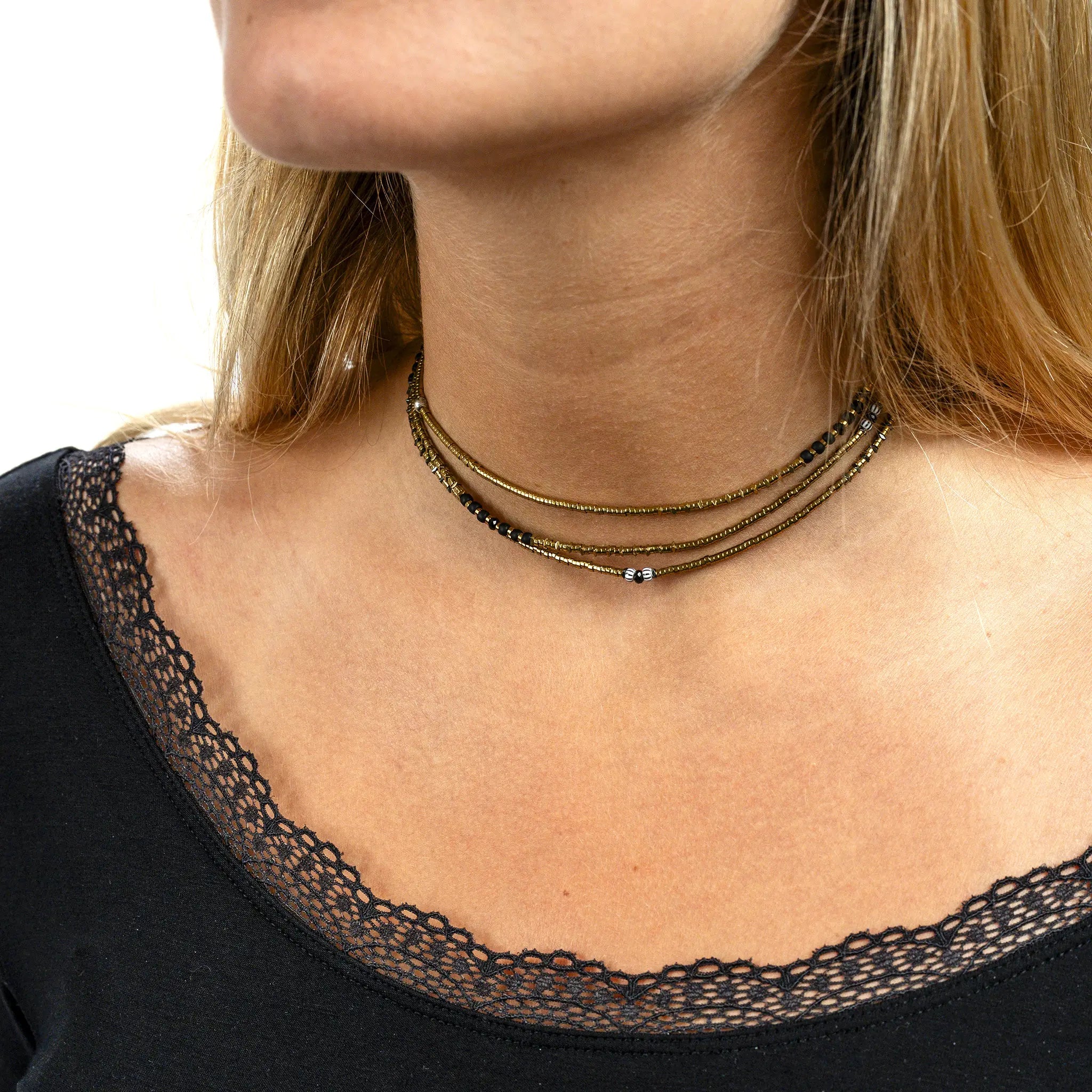 collier / bracelet ALICE 6 - Black - Têtes Blondes