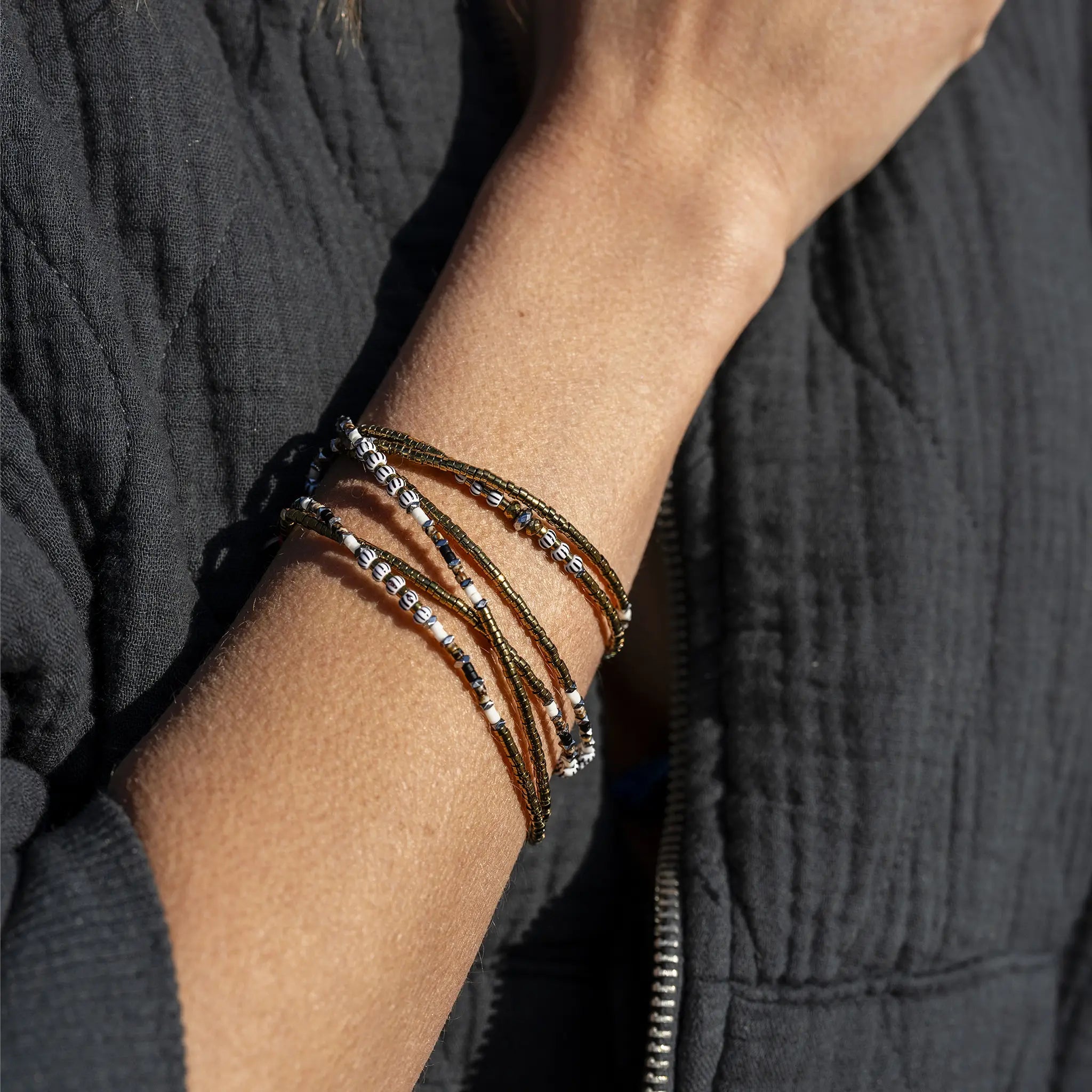 collier / bracelet ALICE 6 Slim - Gold & Coconut - Têtes Blondes