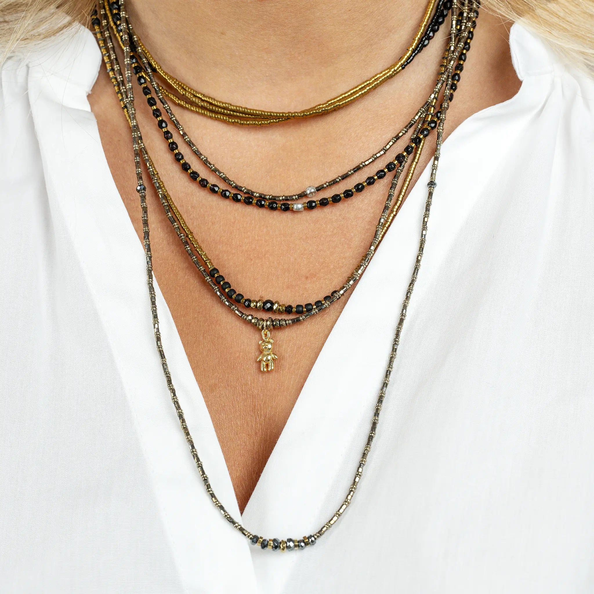 collier / bracelet ALICIA - Noir - Têtes Blondes
