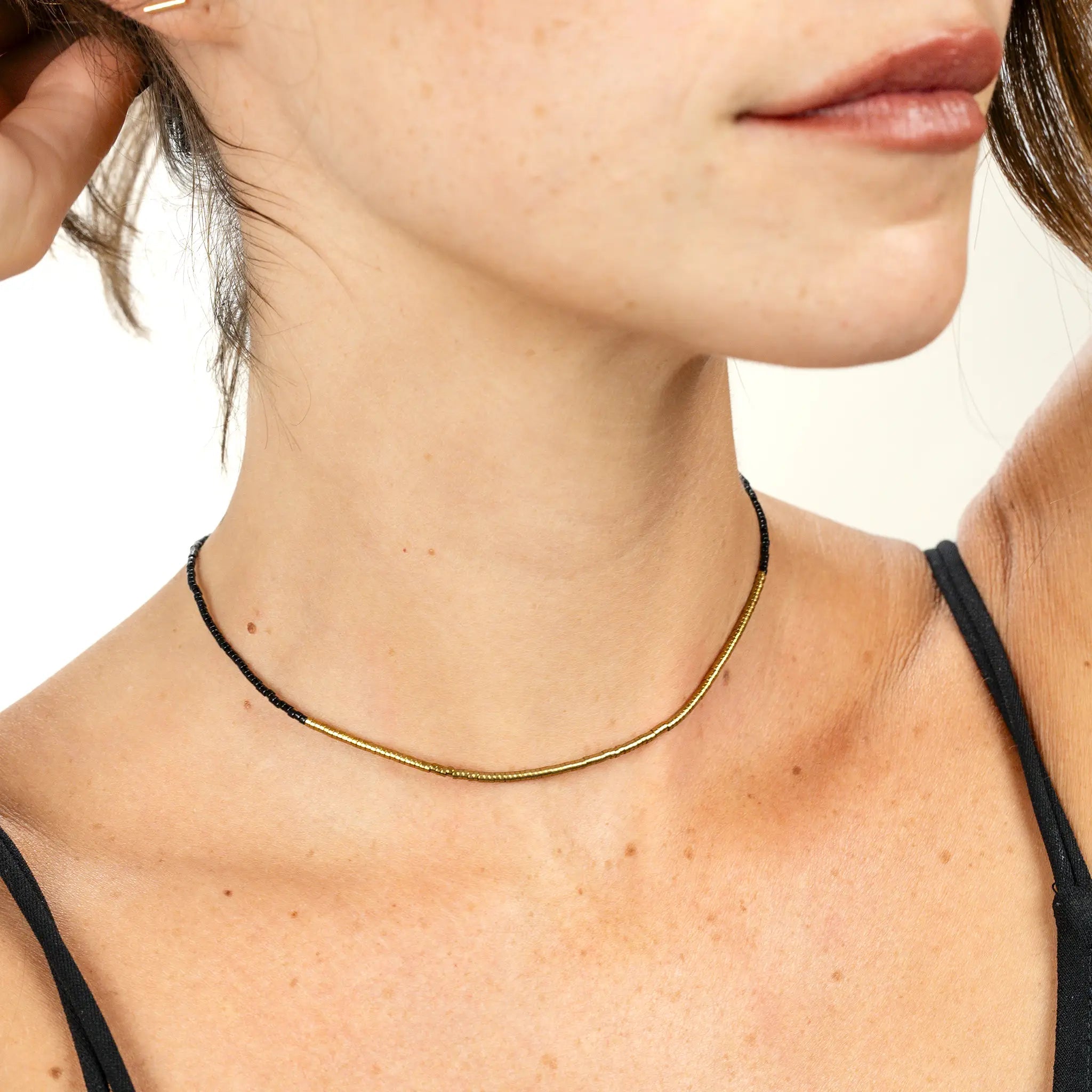 collier / bracelet ALICIA - Noir - Têtes Blondes