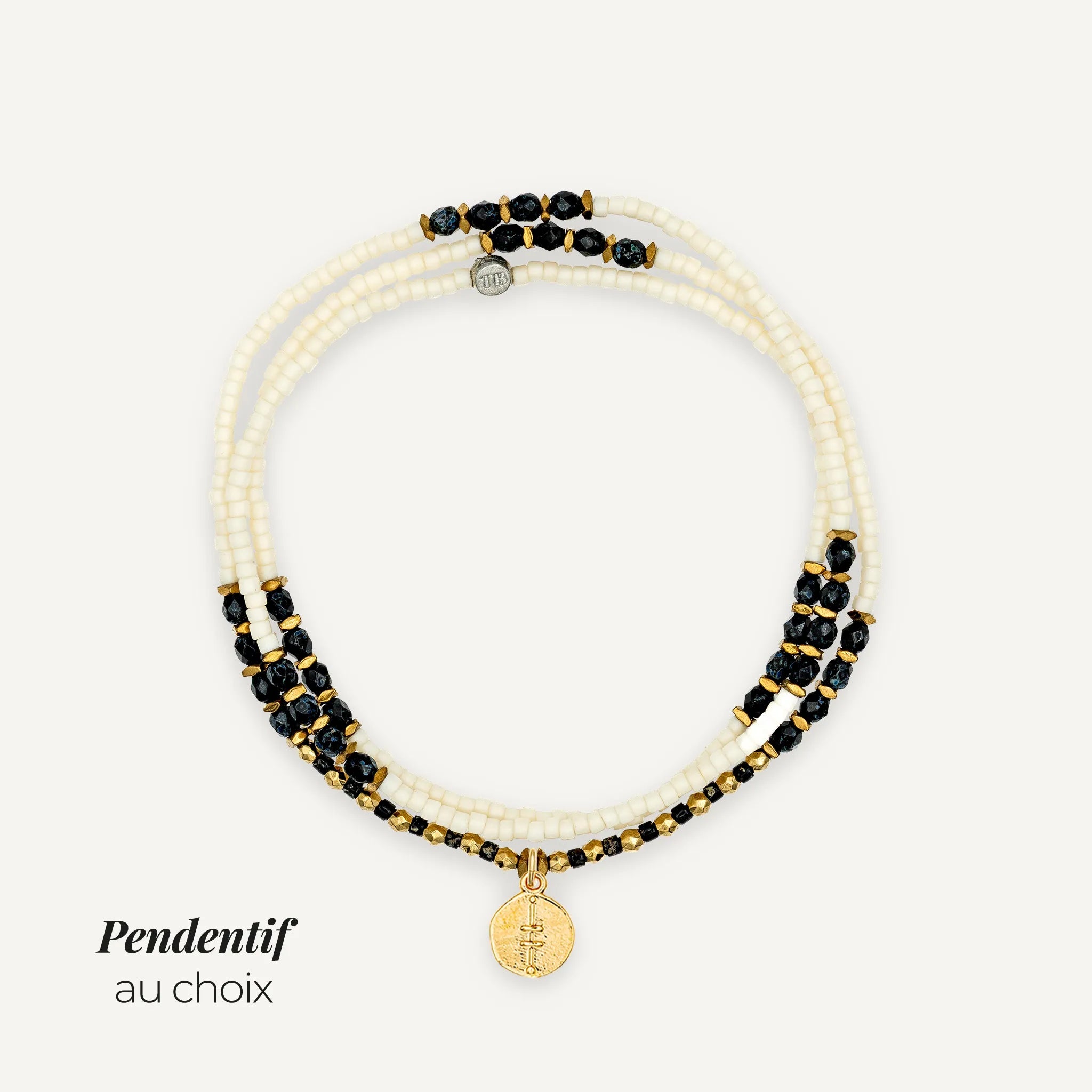 collier / bracelet ALIGNEMENT 3 - Vanille - Têtes Blondes