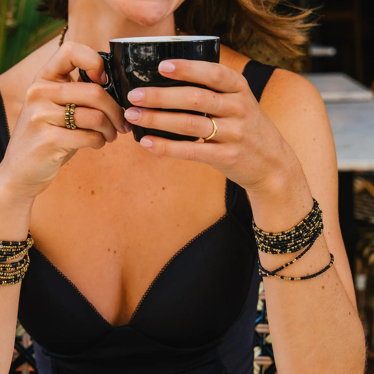 collier / bracelet ALINE 3 - Noir - Têtes Blondes