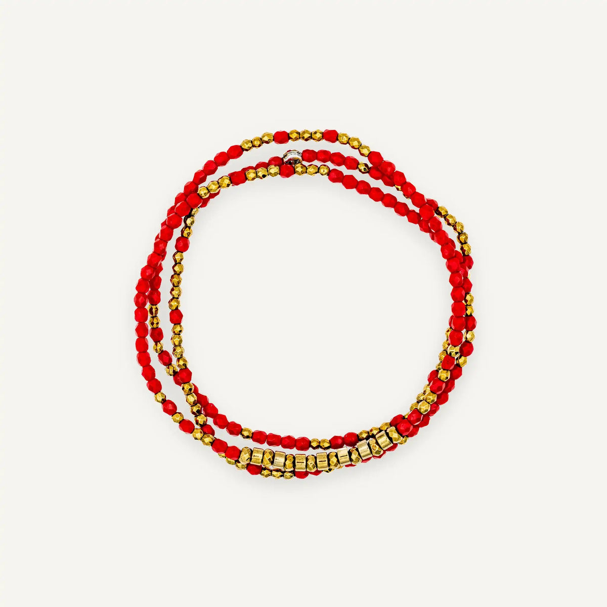 collier / bracelet ALINE 3 - Rouge - Têtes Blondes