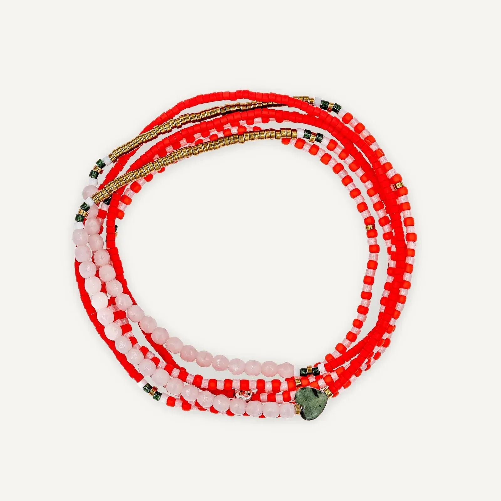collier / bracelet AMOUR 6 - Rose & Rouge - Têtes Blondes