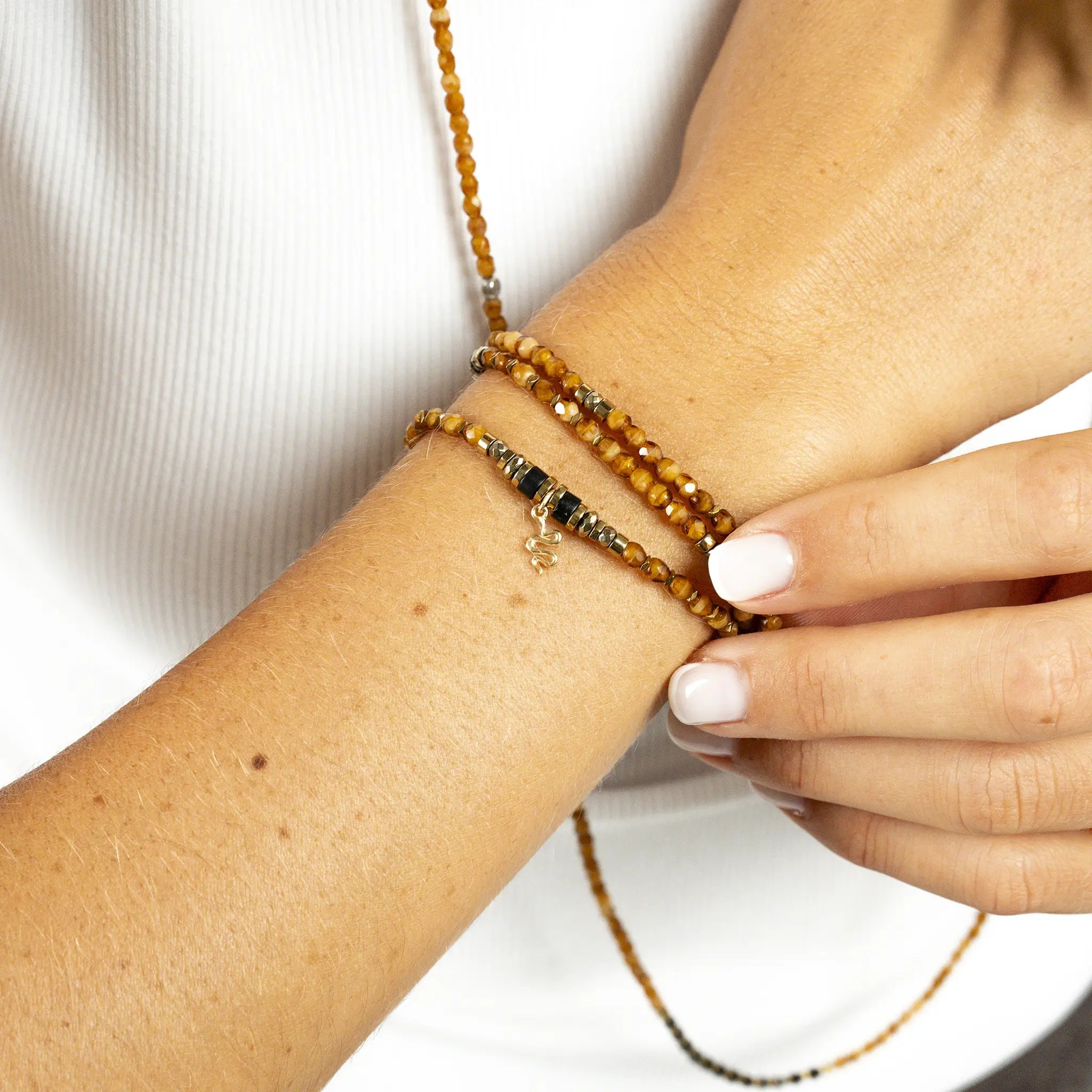 collier / bracelet ANA - Caramel - Têtes Blondes