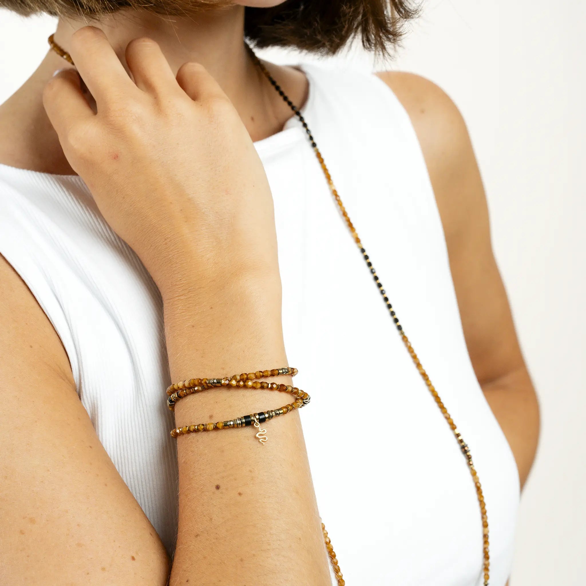 collier / bracelet ANA - Caramel - Têtes Blondes