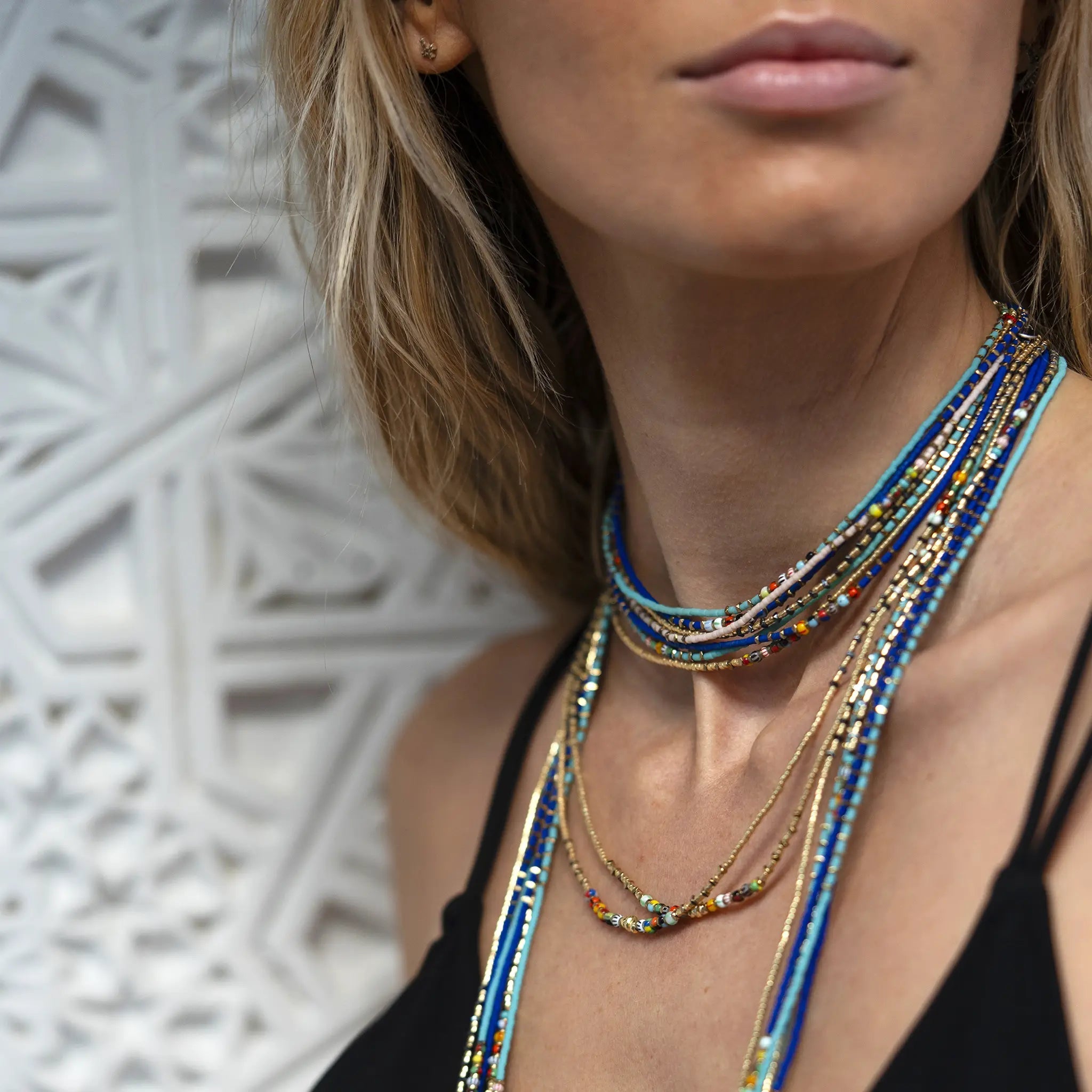 collier / bracelet ANDY Cobalt 6 - Têtes Blondes