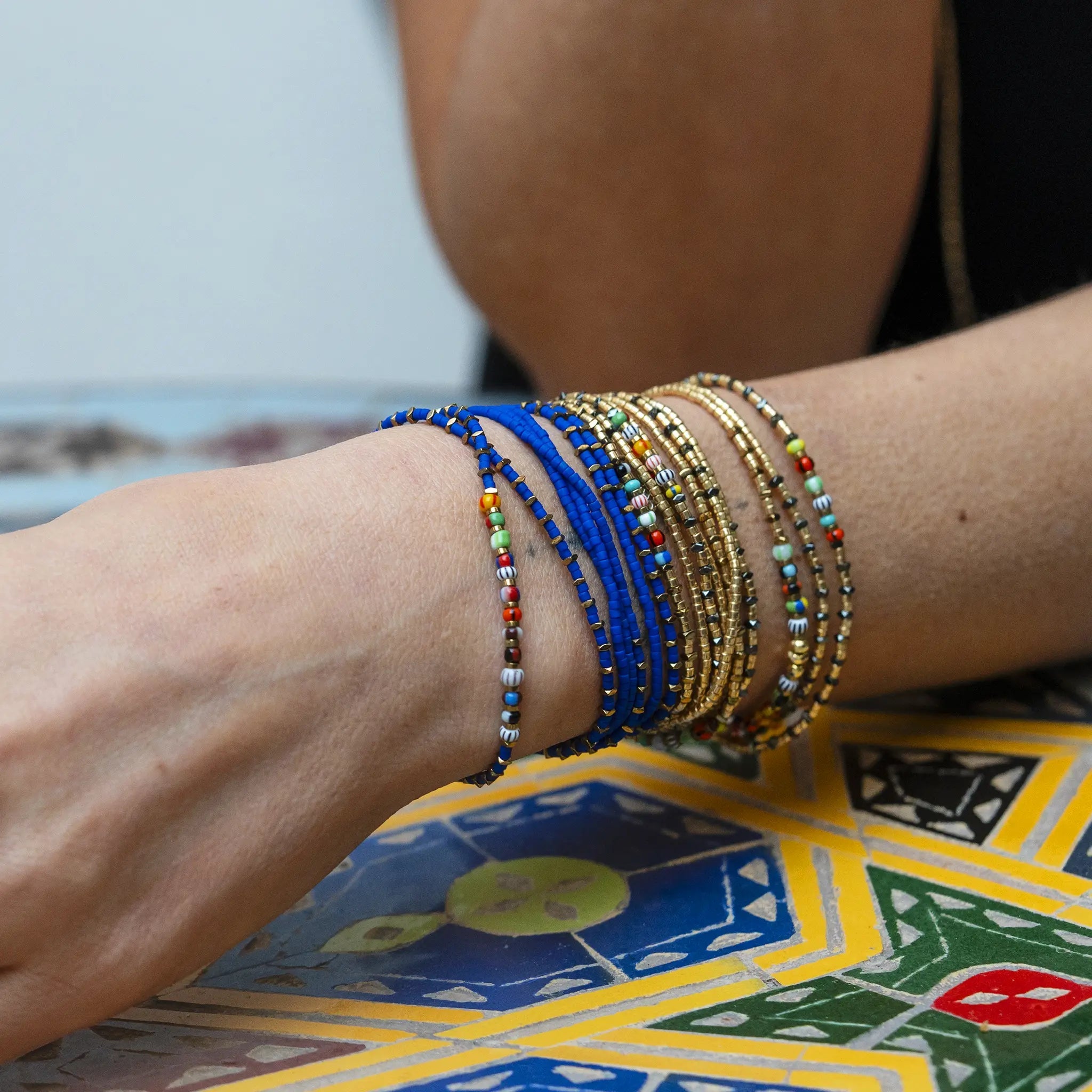 collier / bracelet ANDY Cobalt 6 - Têtes Blondes