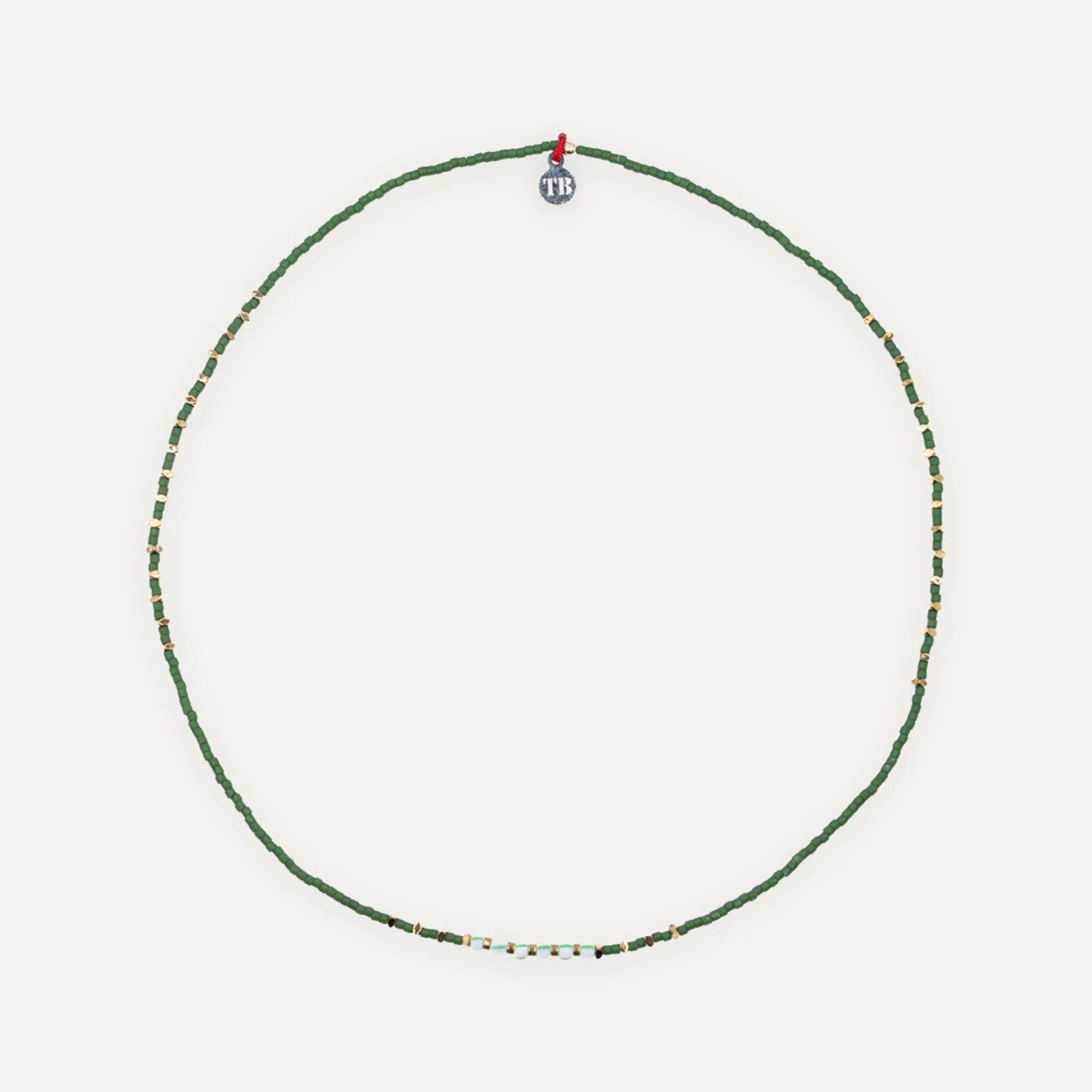 collier / bracelet ANDY - Vert Mat - Têtes Blondes