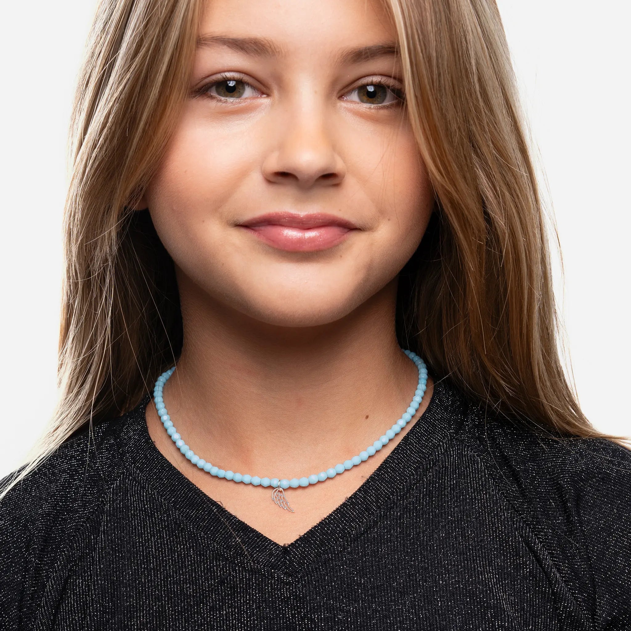 collier / bracelet ANGEL Bleu Ciel - Têtes Blondes
