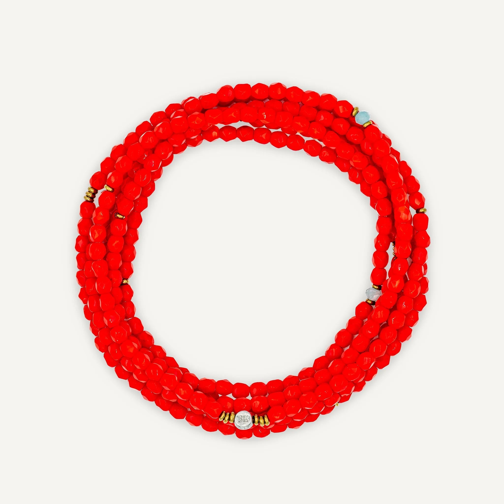 collier / bracelet ANNE - Rouge - Têtes Blondes