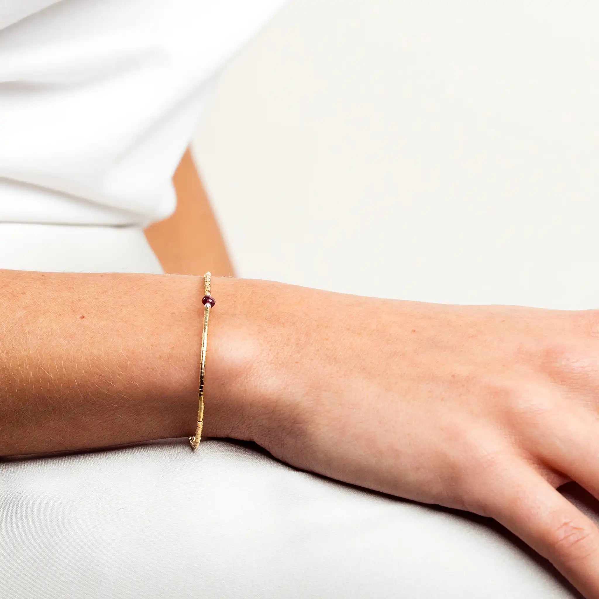 collier / bracelet AVA 1 - Grenat - Têtes Blondes