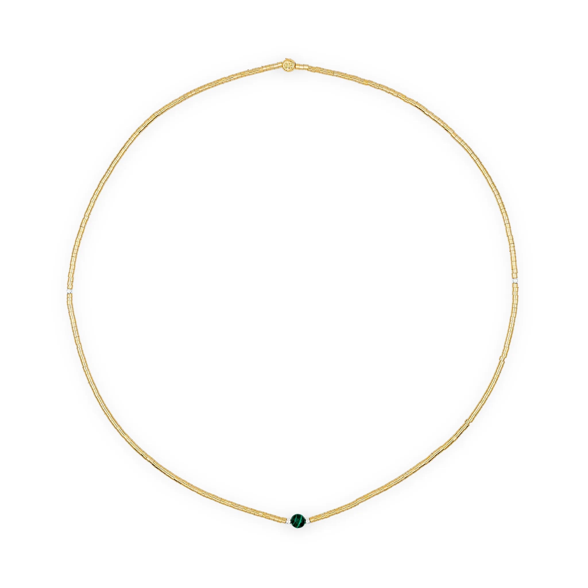 collier / bracelet AVA GOLD - Malachite - Têtes Blondes