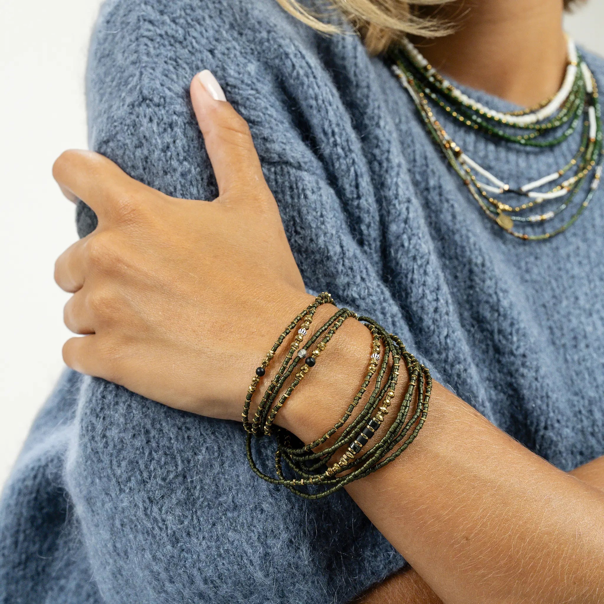 collier / bracelet AVOCADO 3 - Têtes Blondes