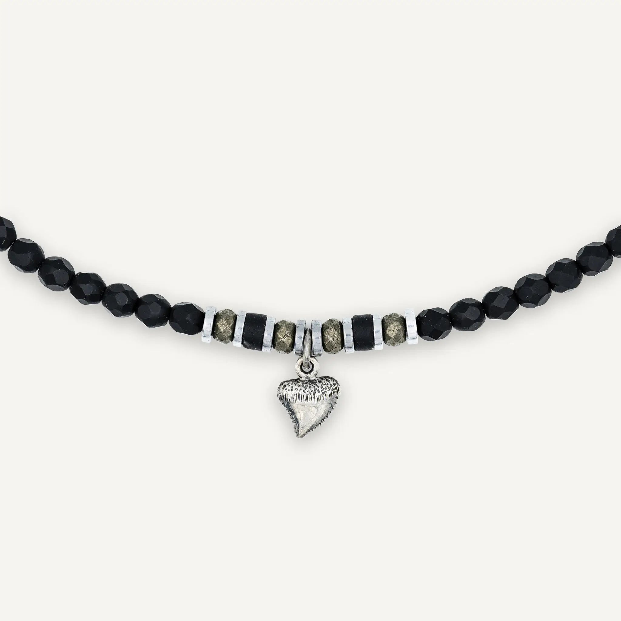 collier / bracelet BAGHERA SILVER - Noir Mat - Têtes Blondes