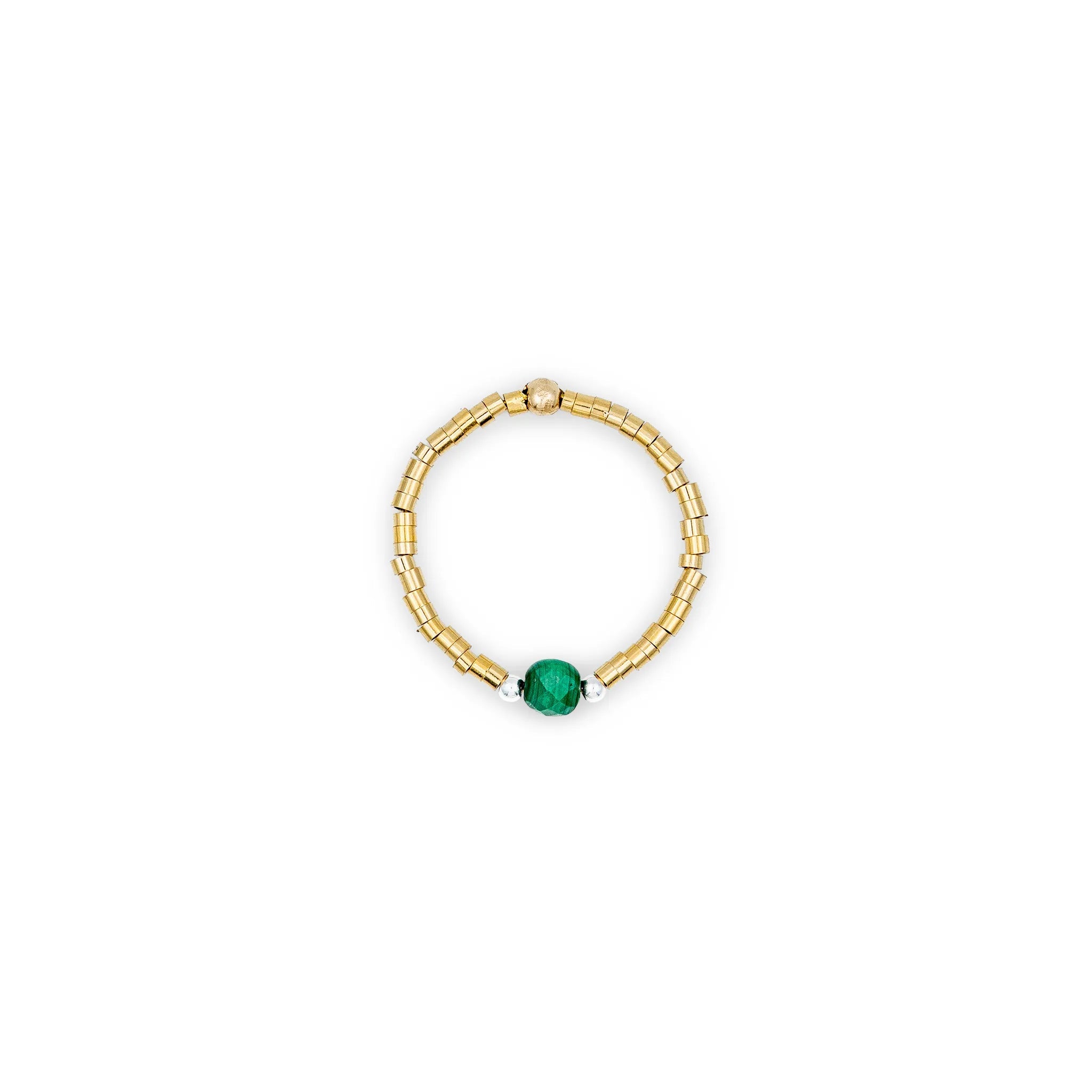 collier / bracelet BAGUE AVA - Malachite - Têtes Blondes