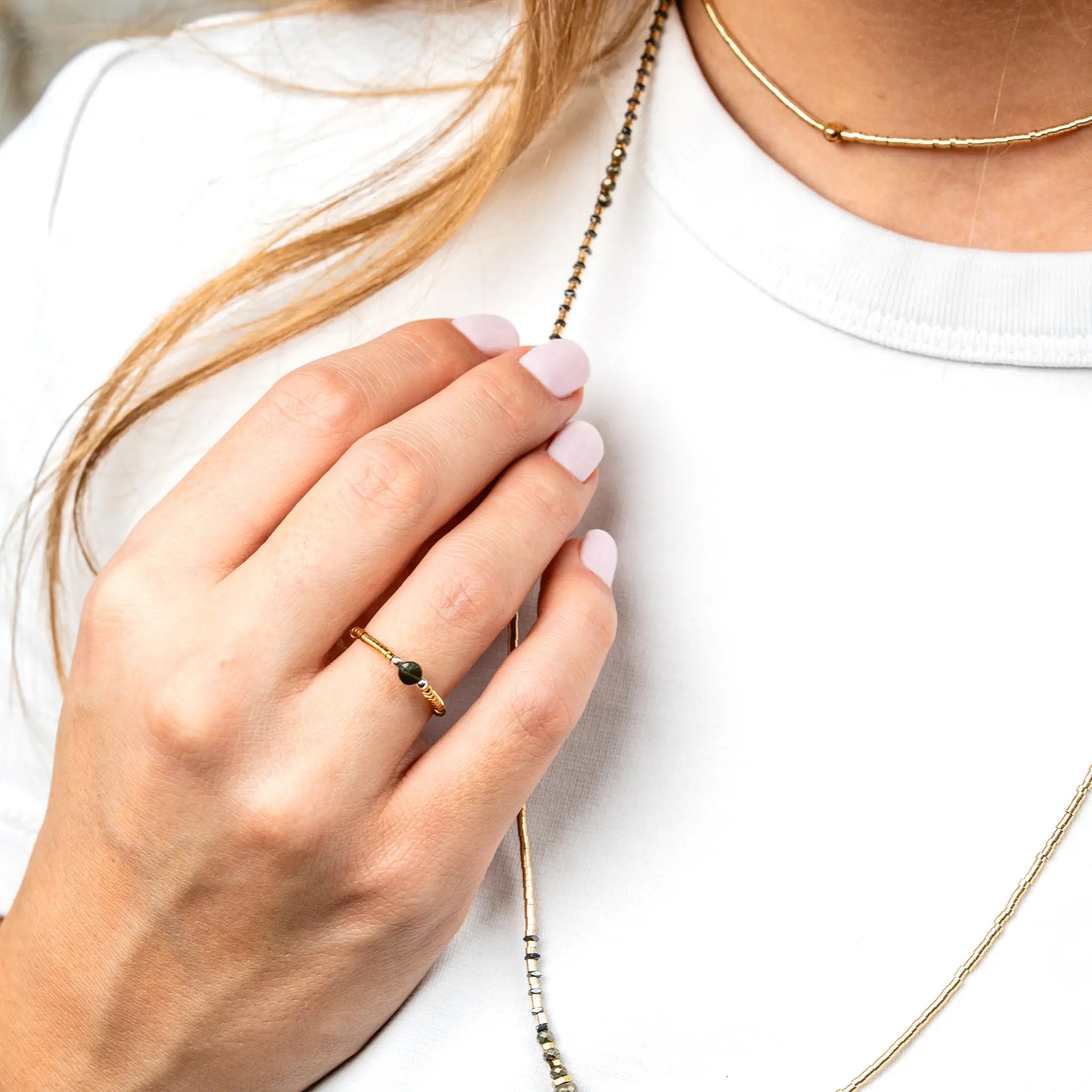 collier / bracelet BAGUE - Ava Tourmaline - Têtes Blondes