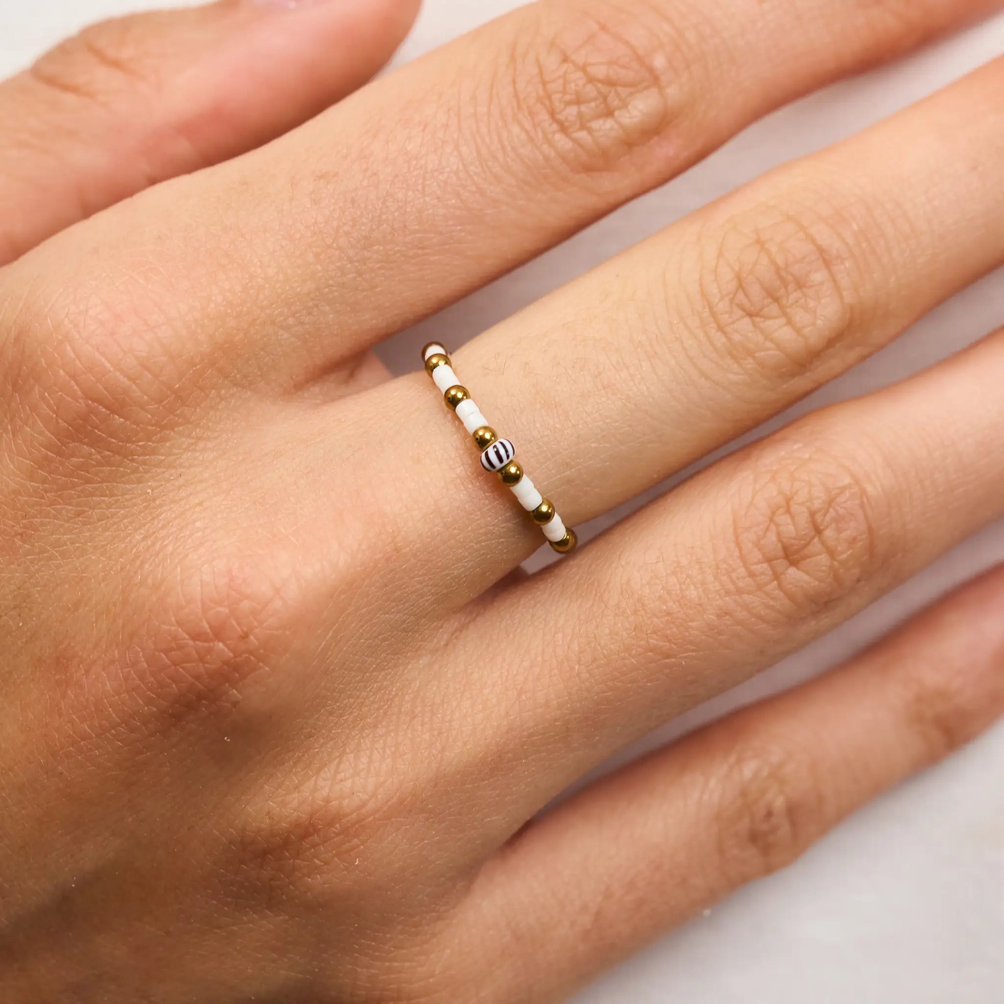 collier / bracelet Bague Bliss - Blanche - Têtes Blondes