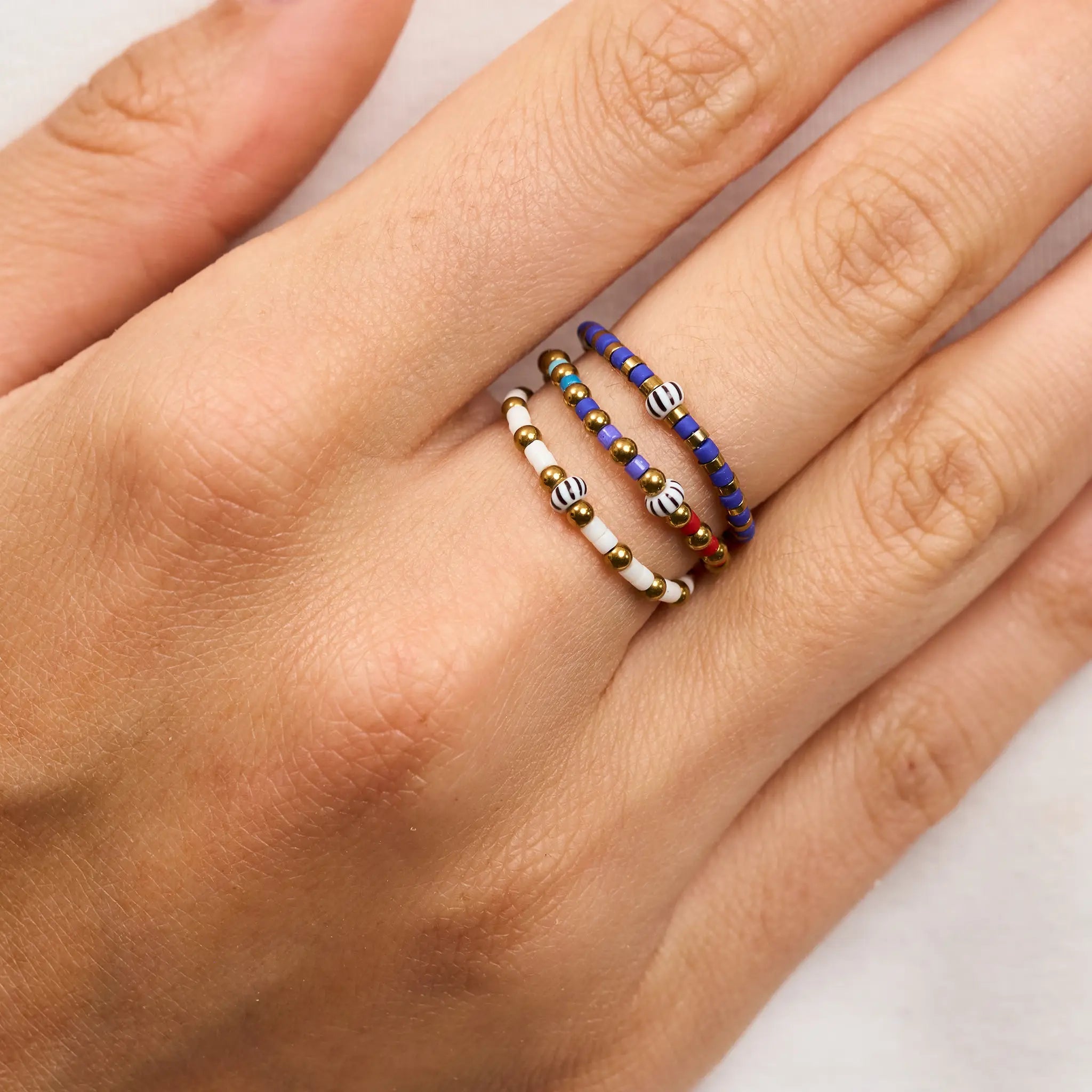 collier / bracelet Bague Bliss - Blanche - Têtes Blondes