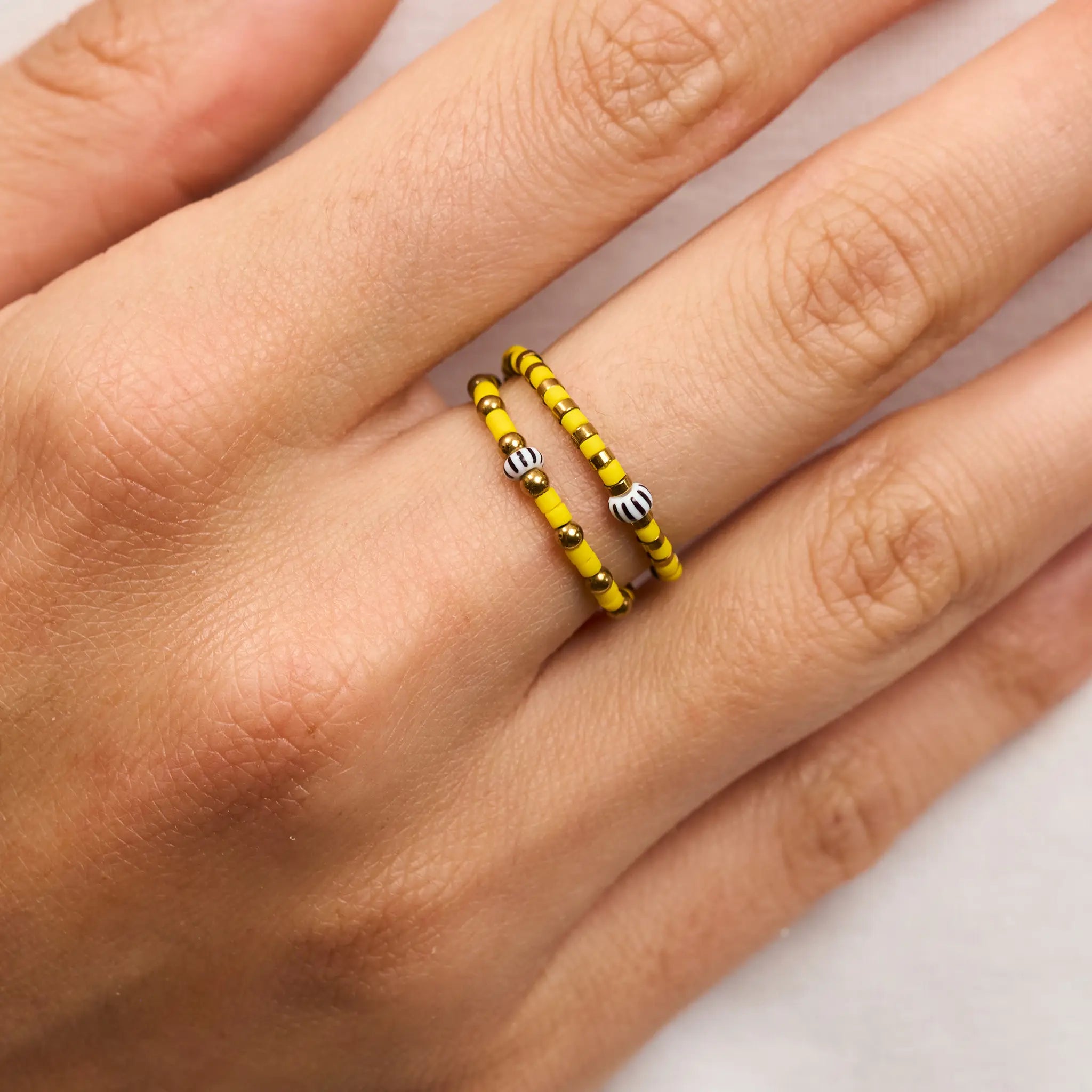 collier / bracelet Bague Bliss - Jaune - Têtes Blondes