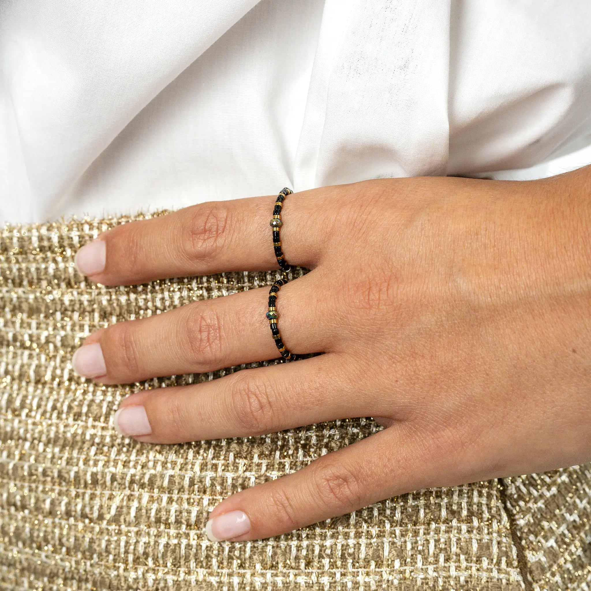 collier / bracelet Bague Heishi - Midnight - Têtes Blondes