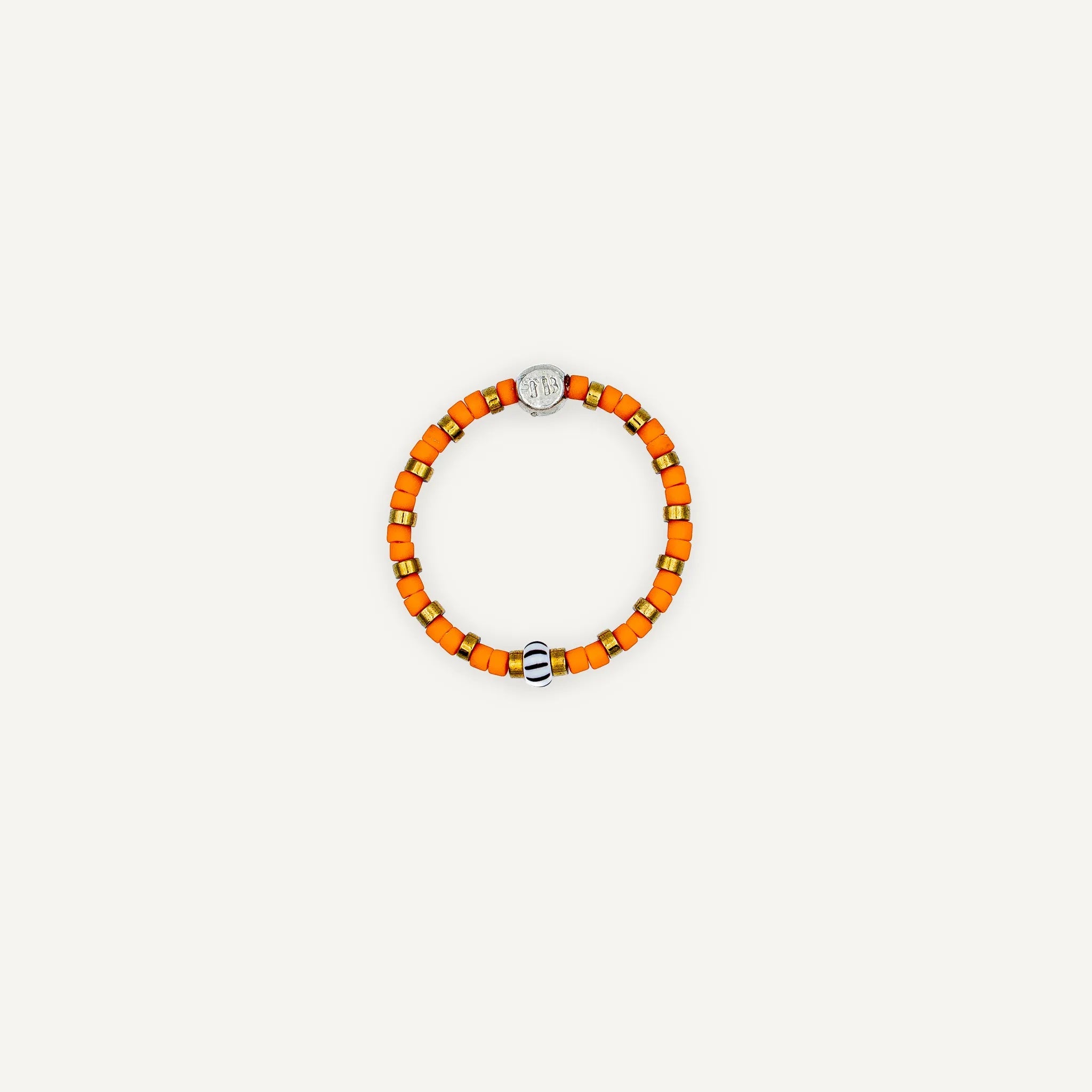 collier / bracelet Bague Heishi - Orange - Têtes Blondes