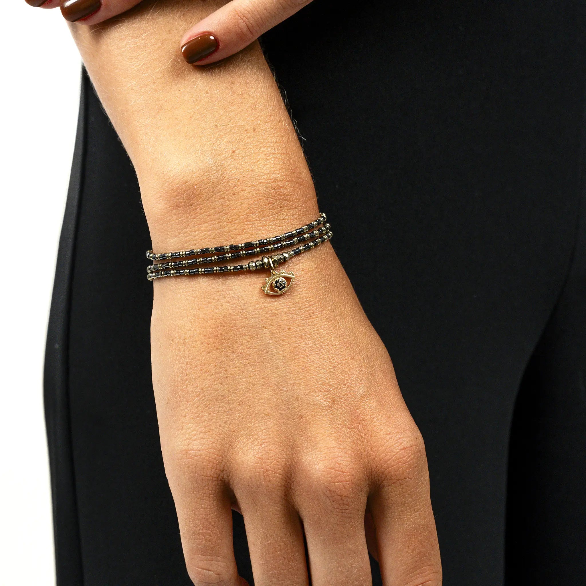 collier / bracelet BLACK MATI - Black Metal - Têtes Blondes