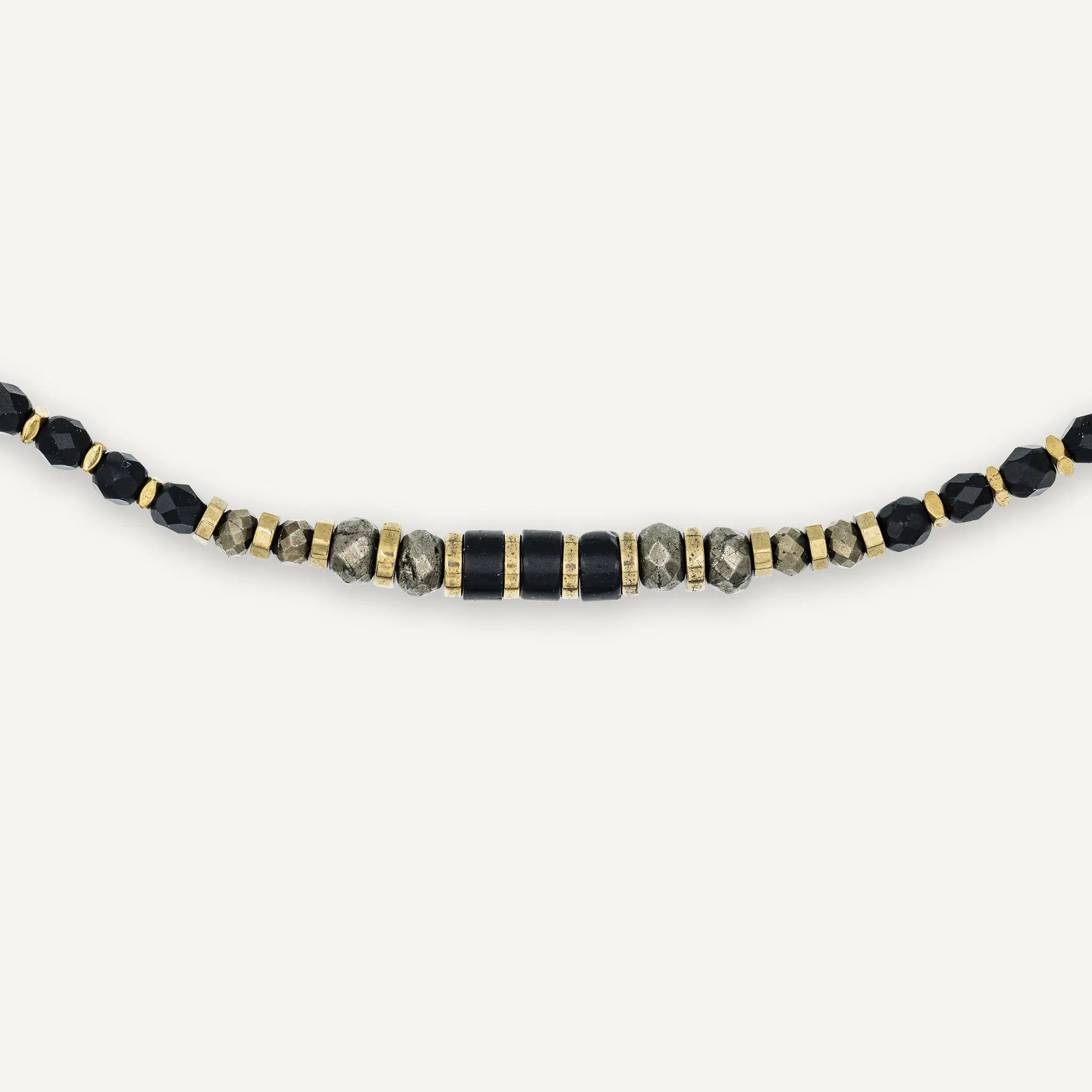 collier / bracelet BLACK PANTHER - Noir Mat - Têtes Blondes