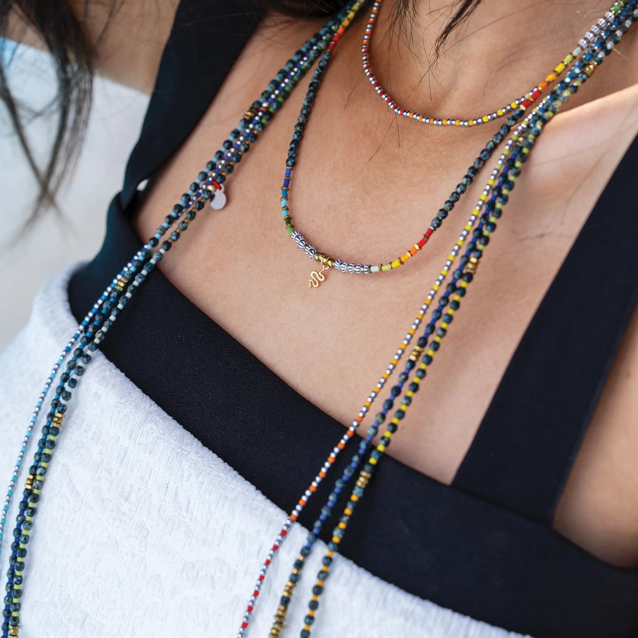collier / bracelet BLISS SILVER 6 - Rainbow - Têtes Blondes