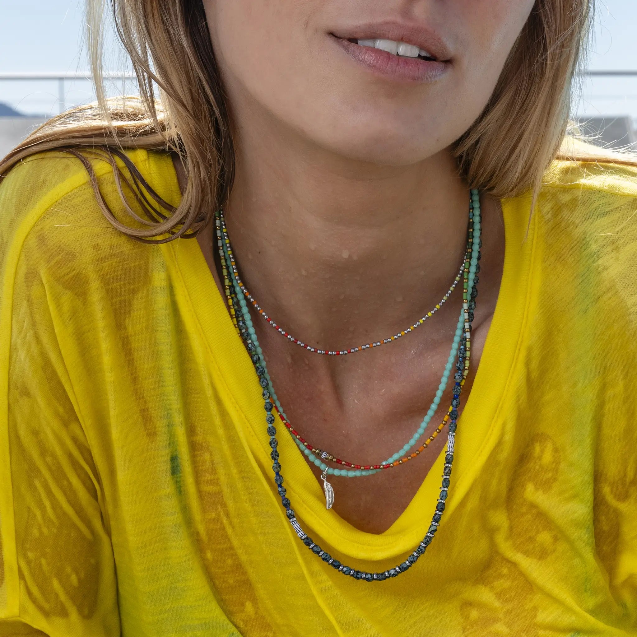 collier / bracelet BLISS SILVER - Rainbow - Têtes Blondes