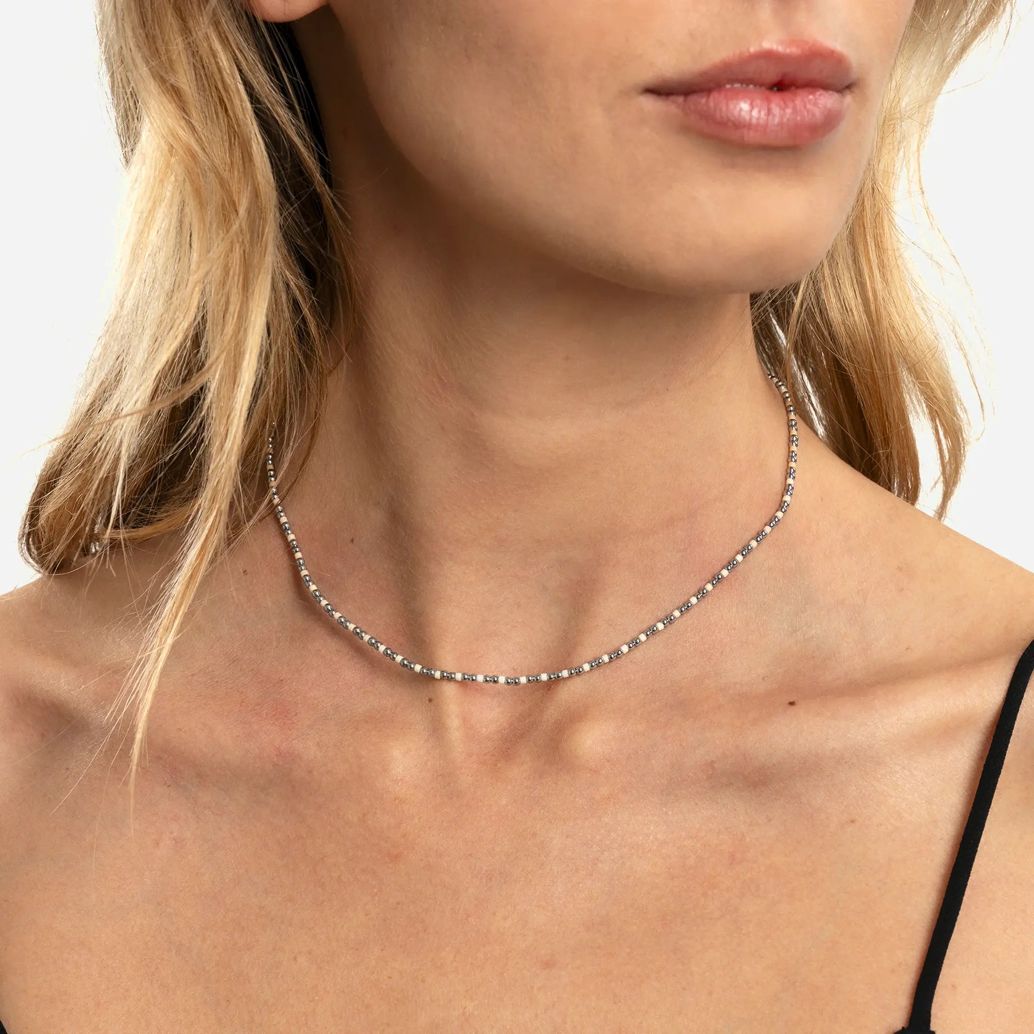 collier / bracelet BLISS SILVER - Vanille - Têtes Blondes