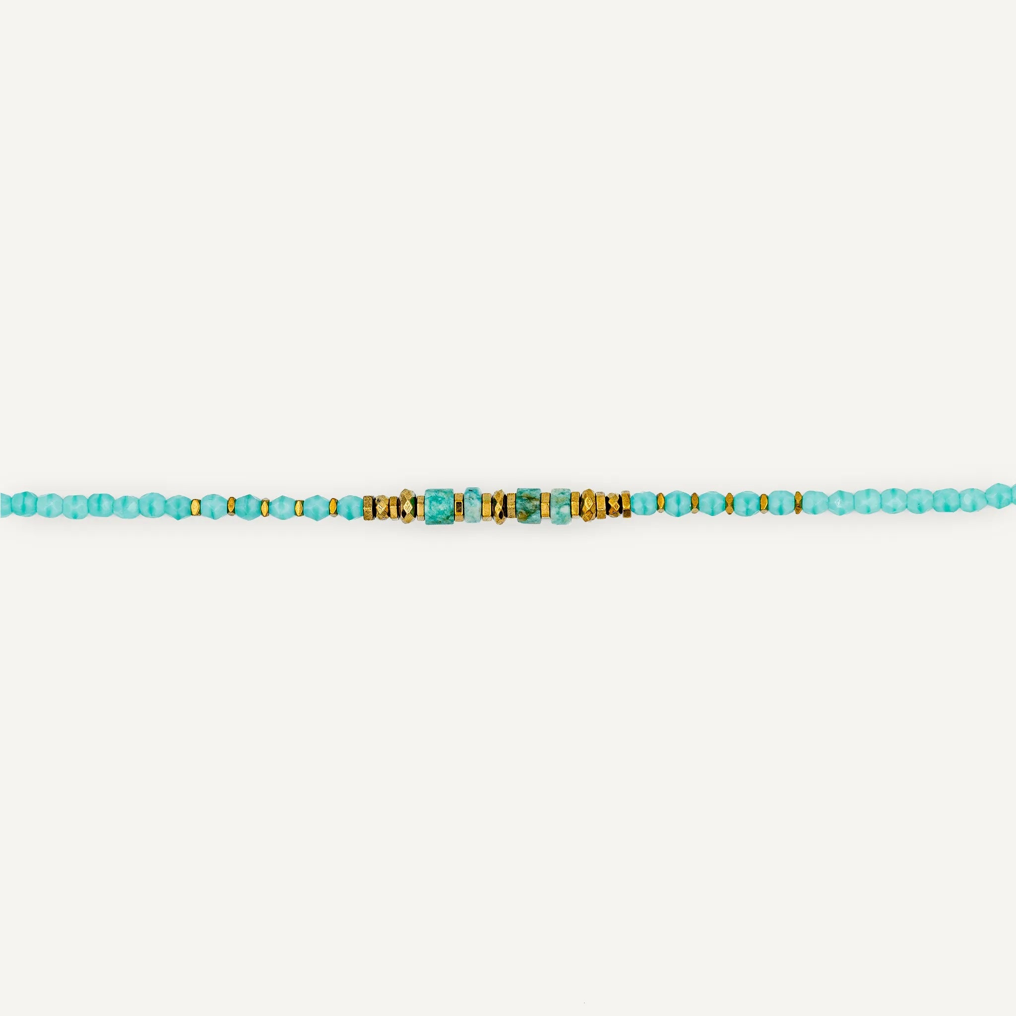 collier / bracelet BLONDIE 3 - Bleu Cyan - Têtes Blondes