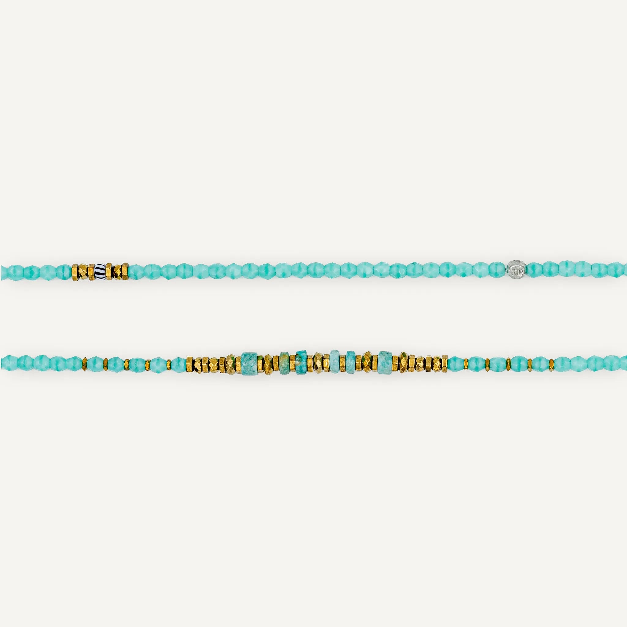 collier / bracelet BLONDIE 6 - Bleu Cyan - Têtes Blondes