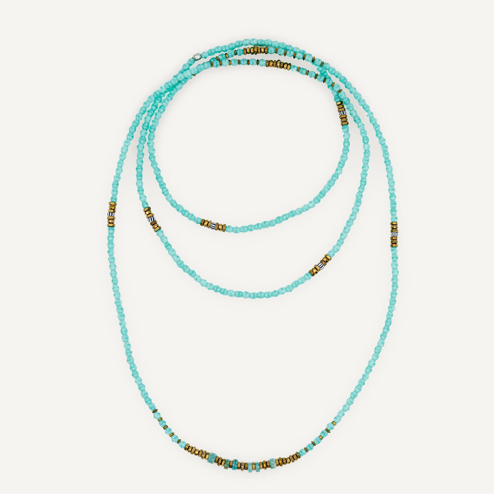 collier / bracelet BLONDIE 6 - Bleu Cyan - Têtes Blondes