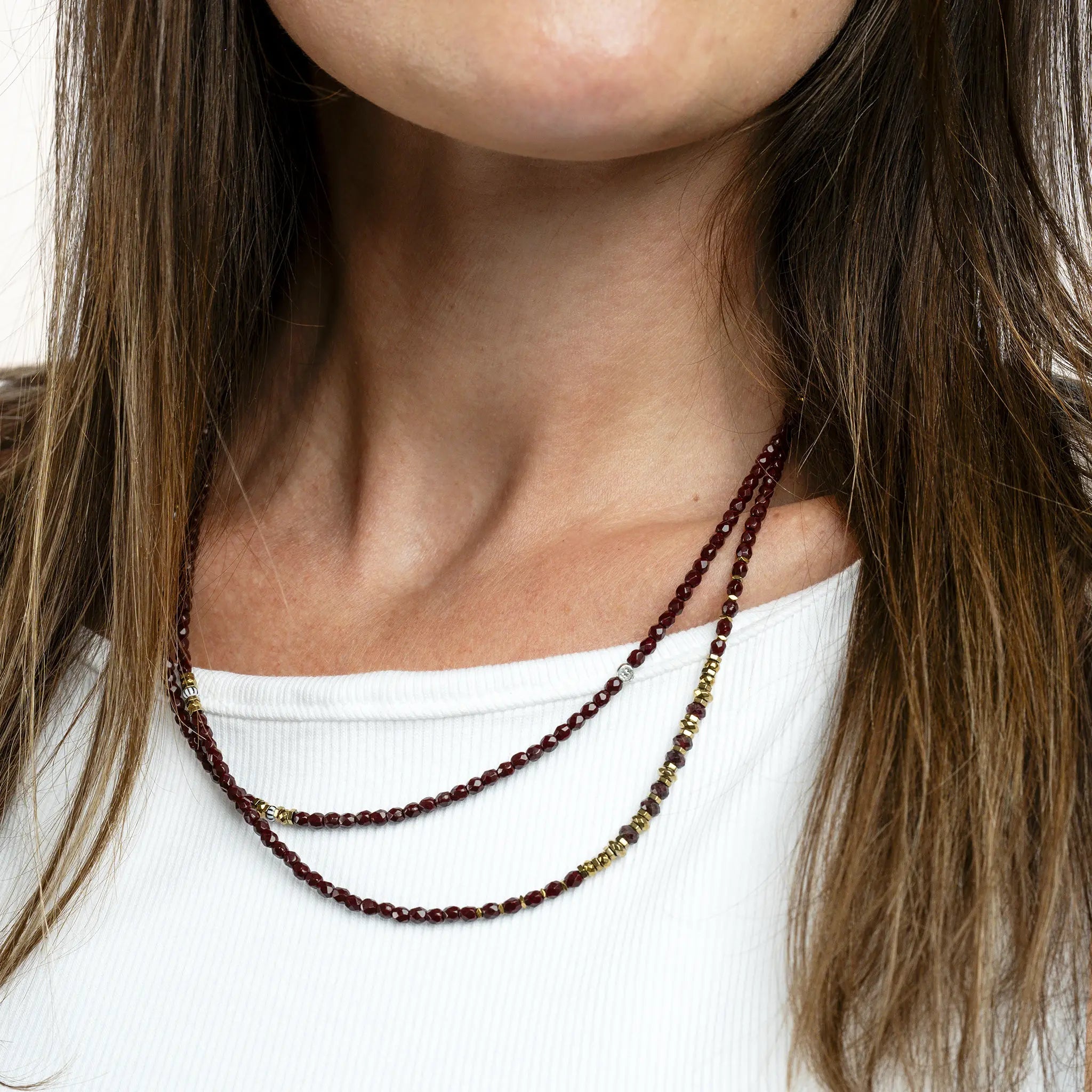 collier / bracelet BLONDIE 6 - Bordeaux - Têtes Blondes