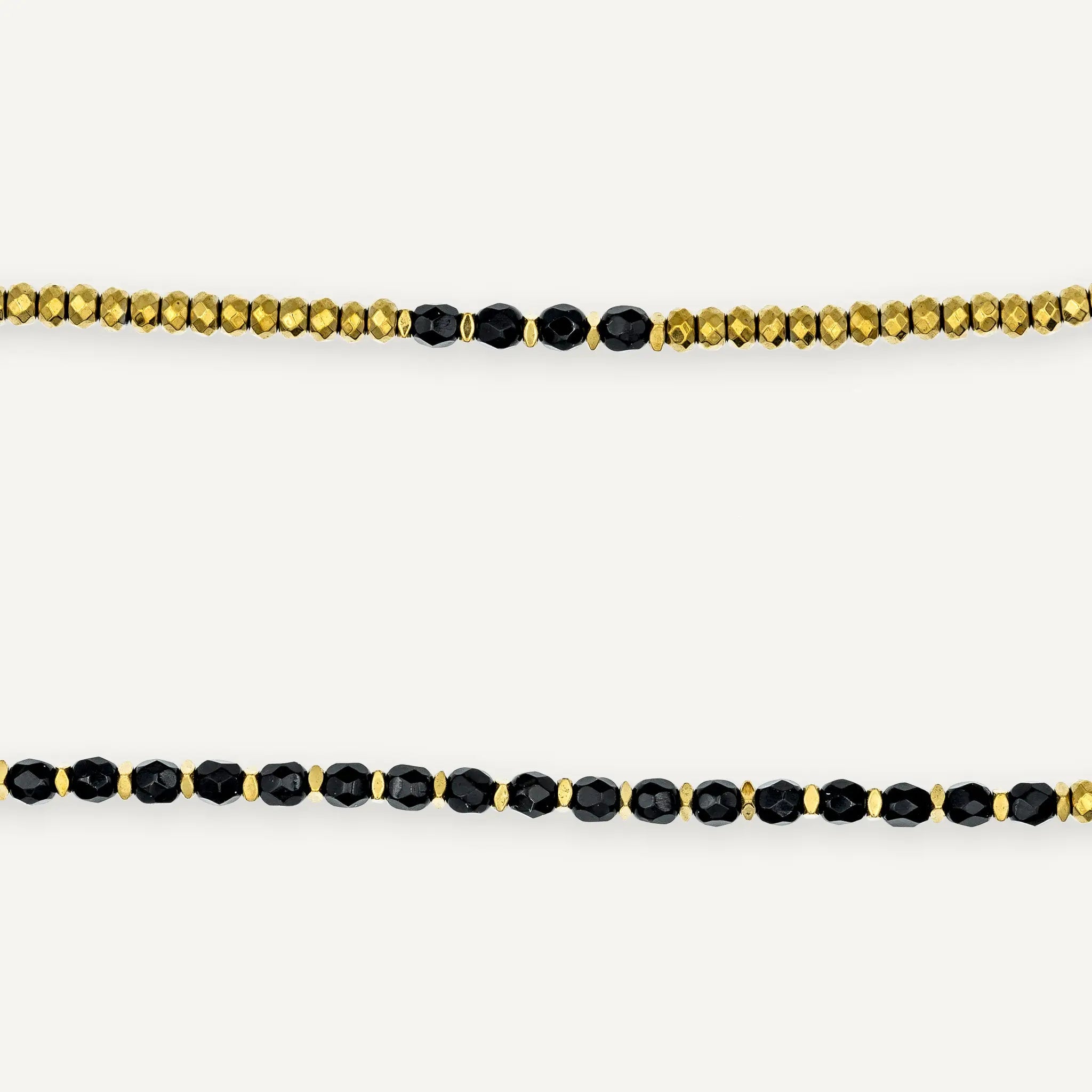 collier / bracelet CAROLINE Gold Noir - Têtes Blondes