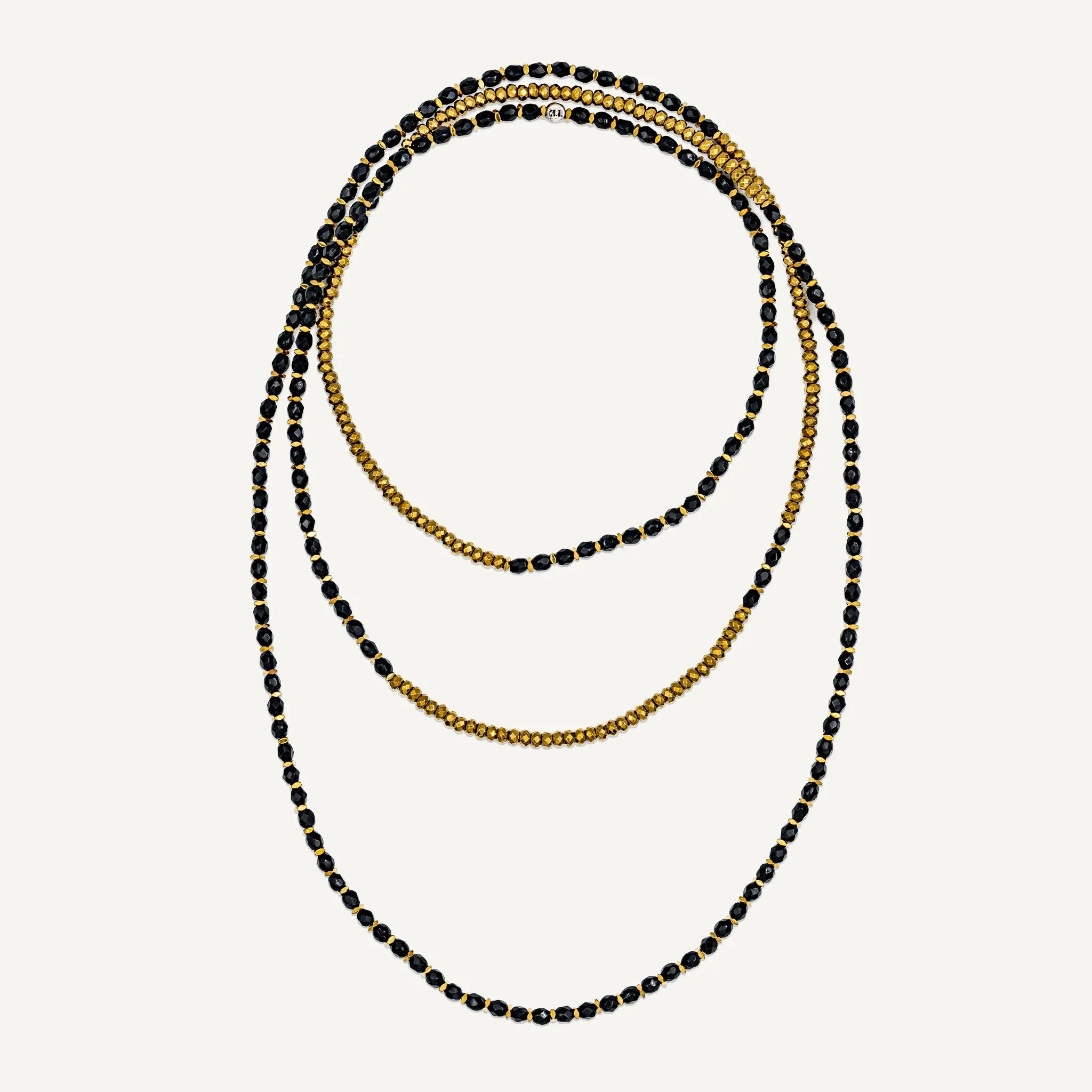 collier / bracelet CAROLINE Gold Noir - Têtes Blondes