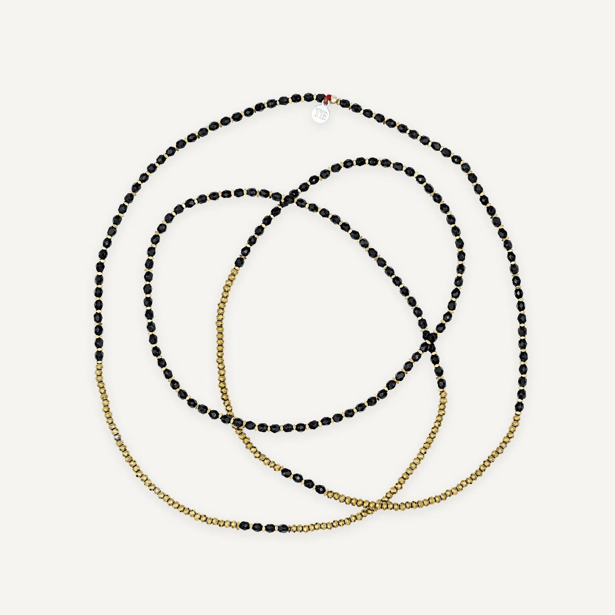 collier / bracelet CAROLINE Gold Noir - Têtes Blondes