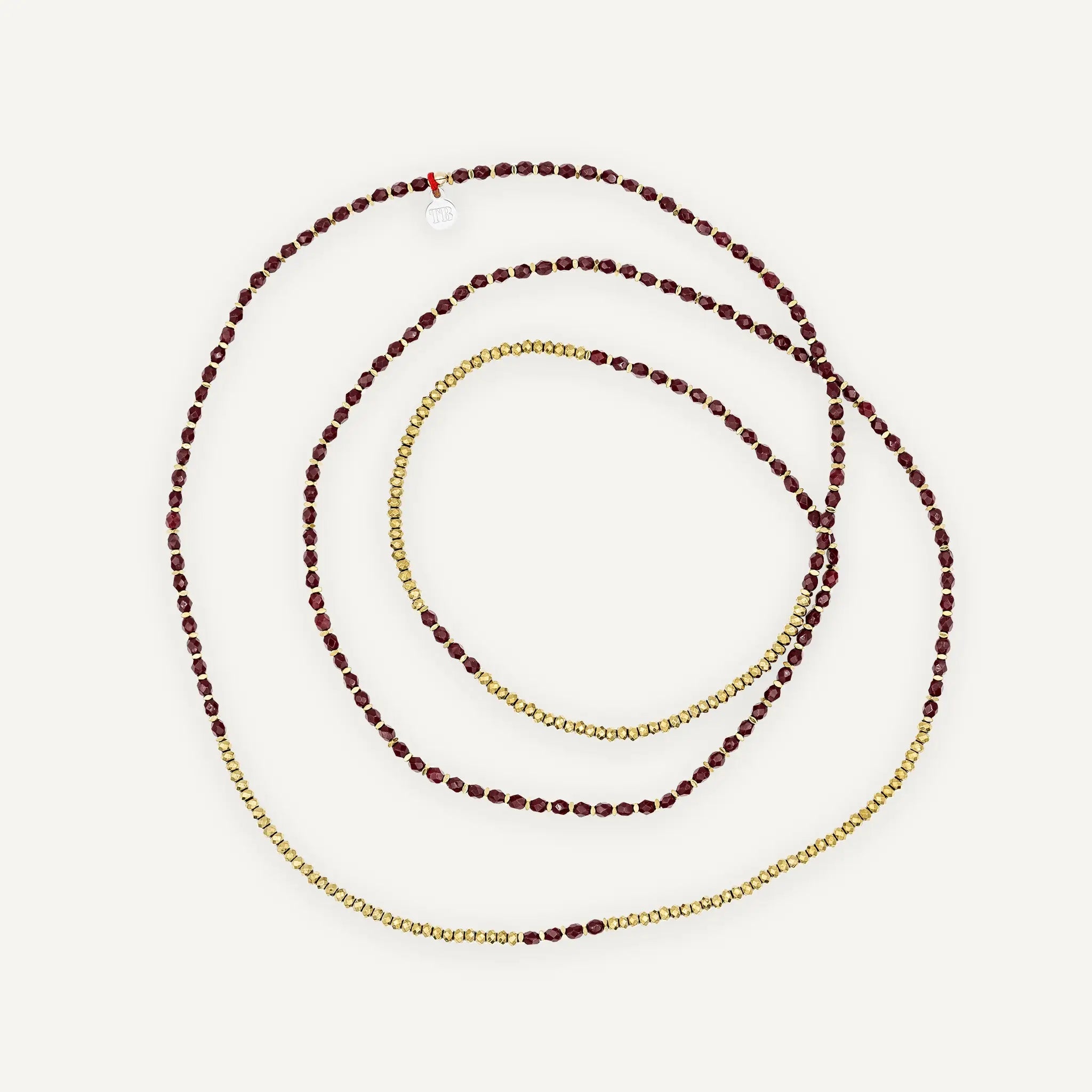 collier / bracelet CAROLINE - Rouge Cerise - Têtes Blondes