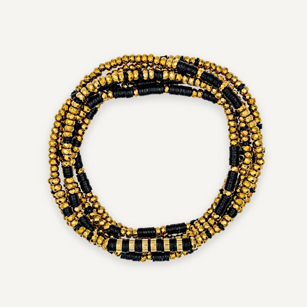 collier / bracelet CÉLINE 6 - Gold & Noir - Têtes Blondes