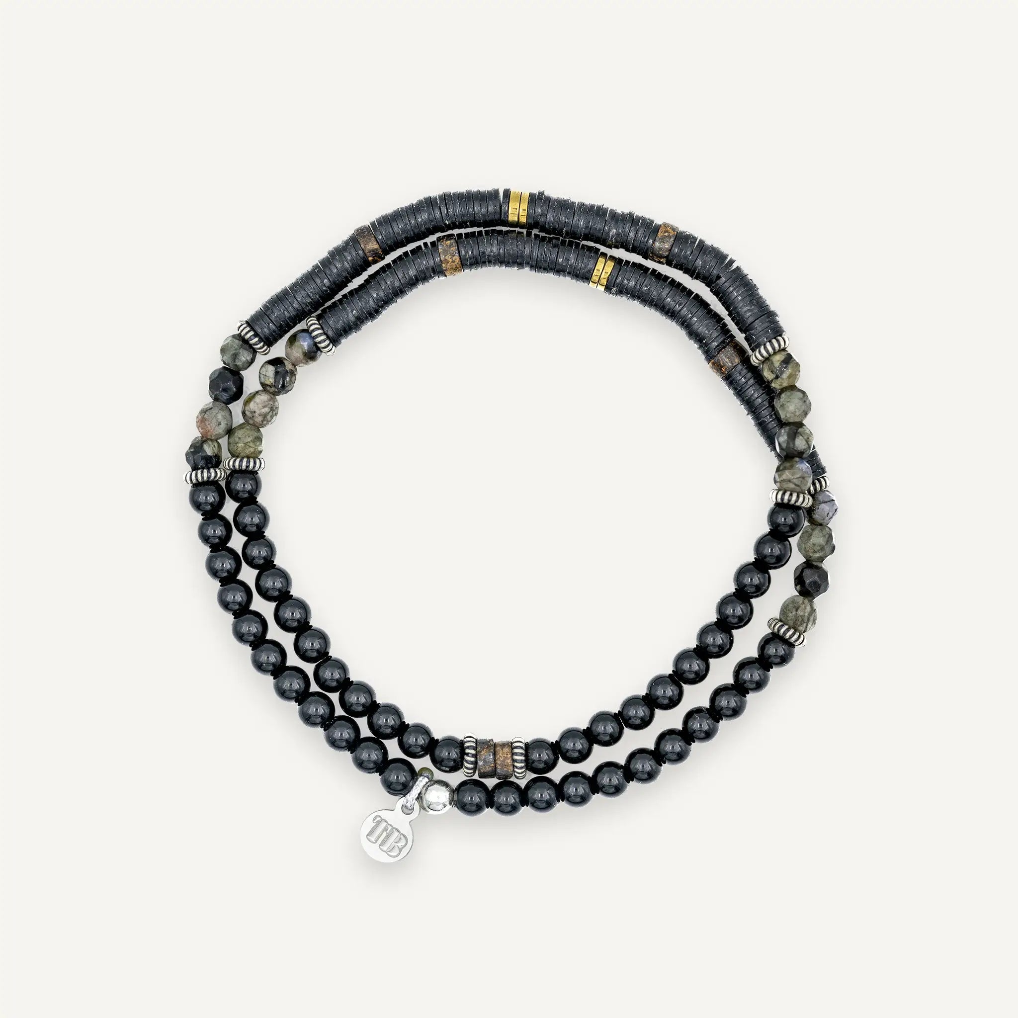 collier / bracelet CHRIS Noir Onyx - Têtes Blondes