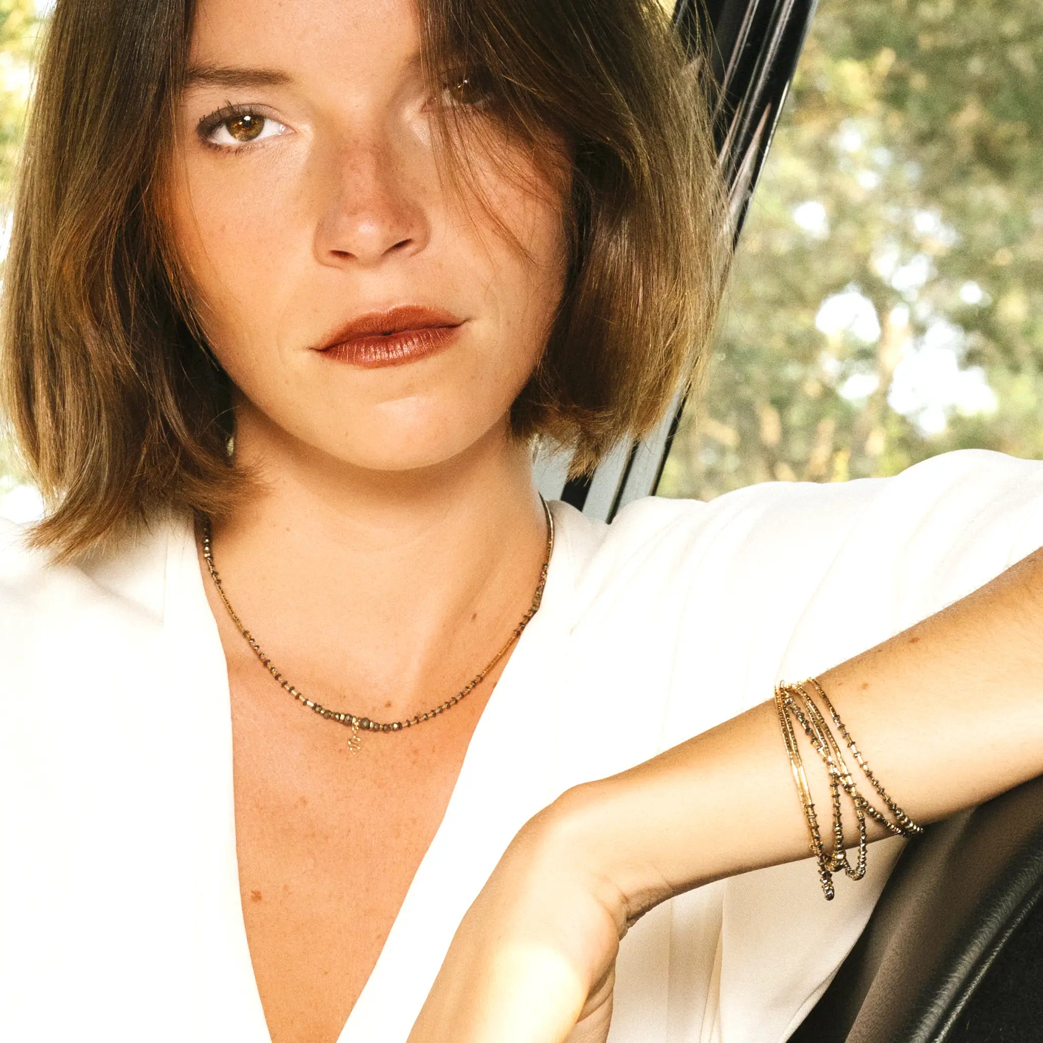 collier / bracelet CLÉO - Pyrite - Têtes Blondes