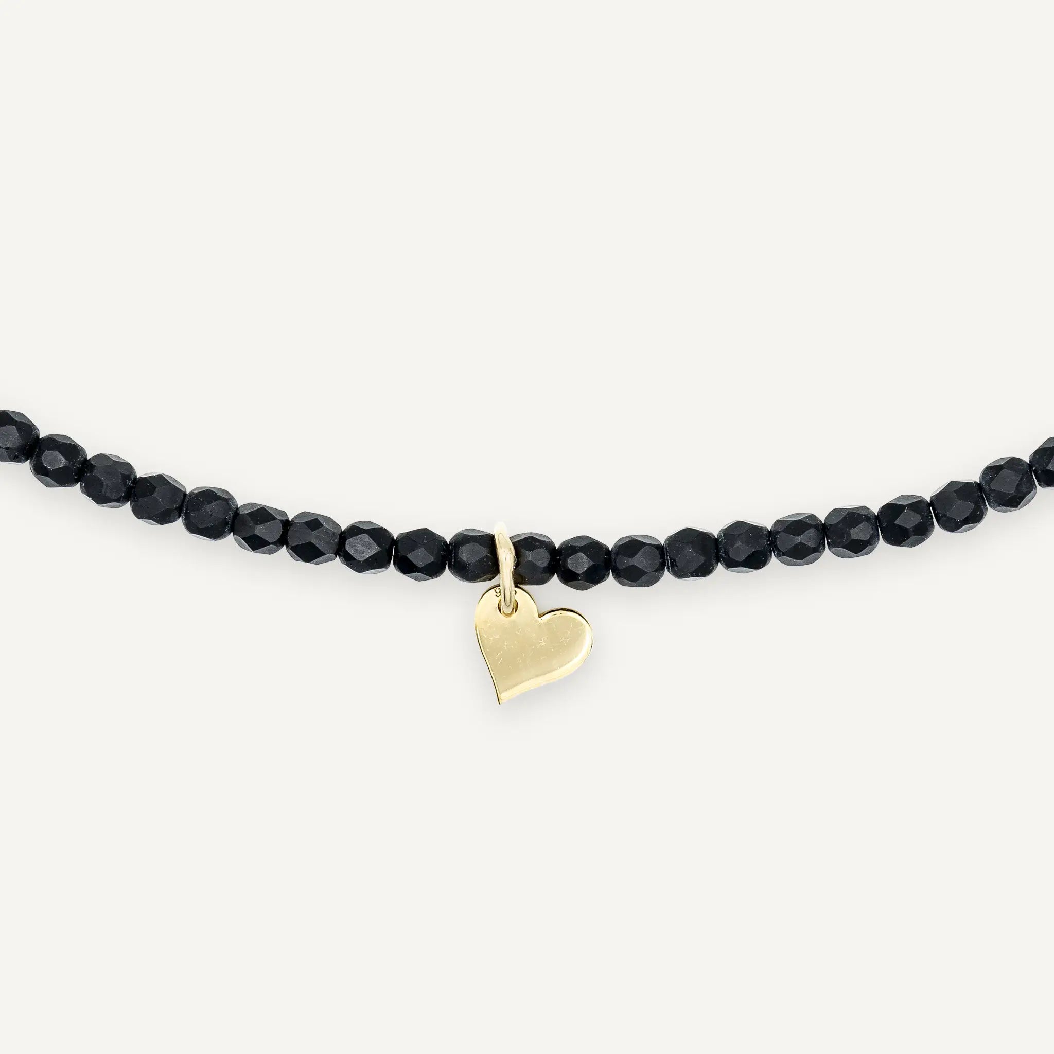 collier / bracelet COEUR GOLD - Noir Mat - Têtes Blondes