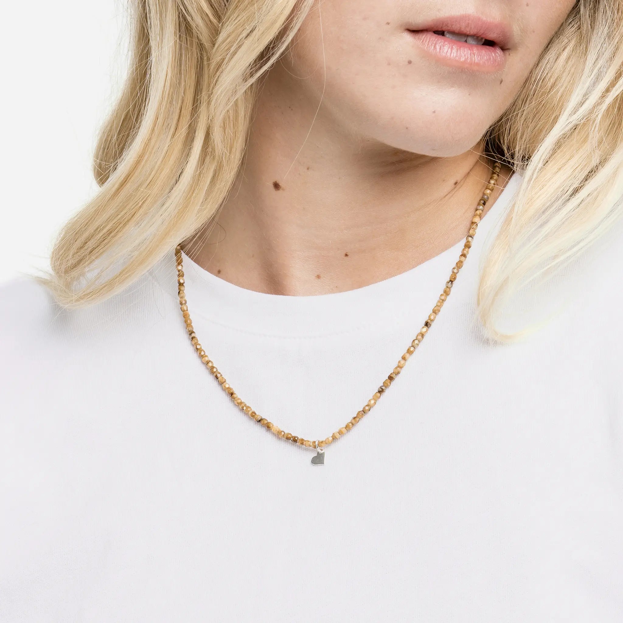 collier / bracelet COEUR SILVER - Caramel - Têtes Blondes