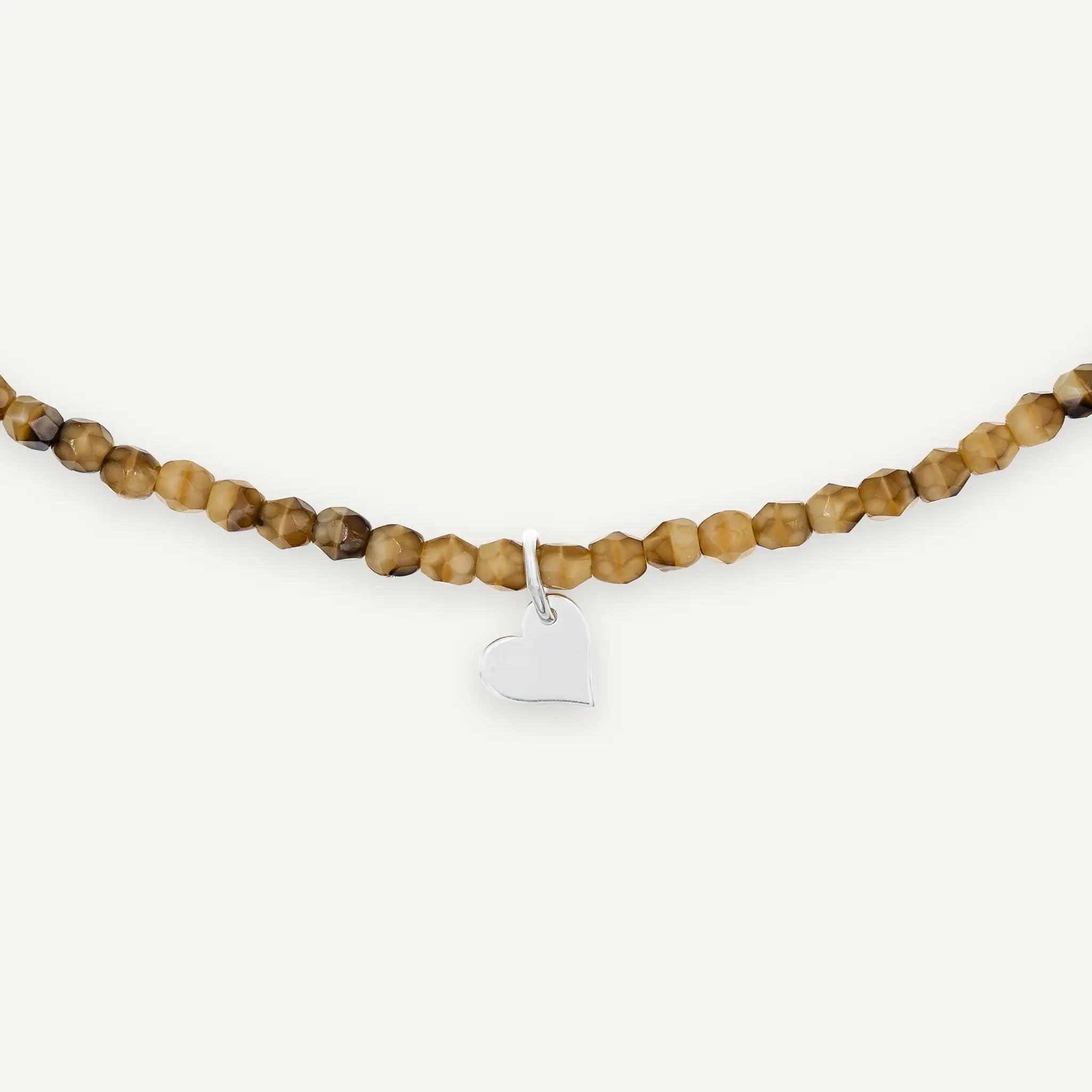 collier / bracelet COEUR SILVER - Caramel - Têtes Blondes