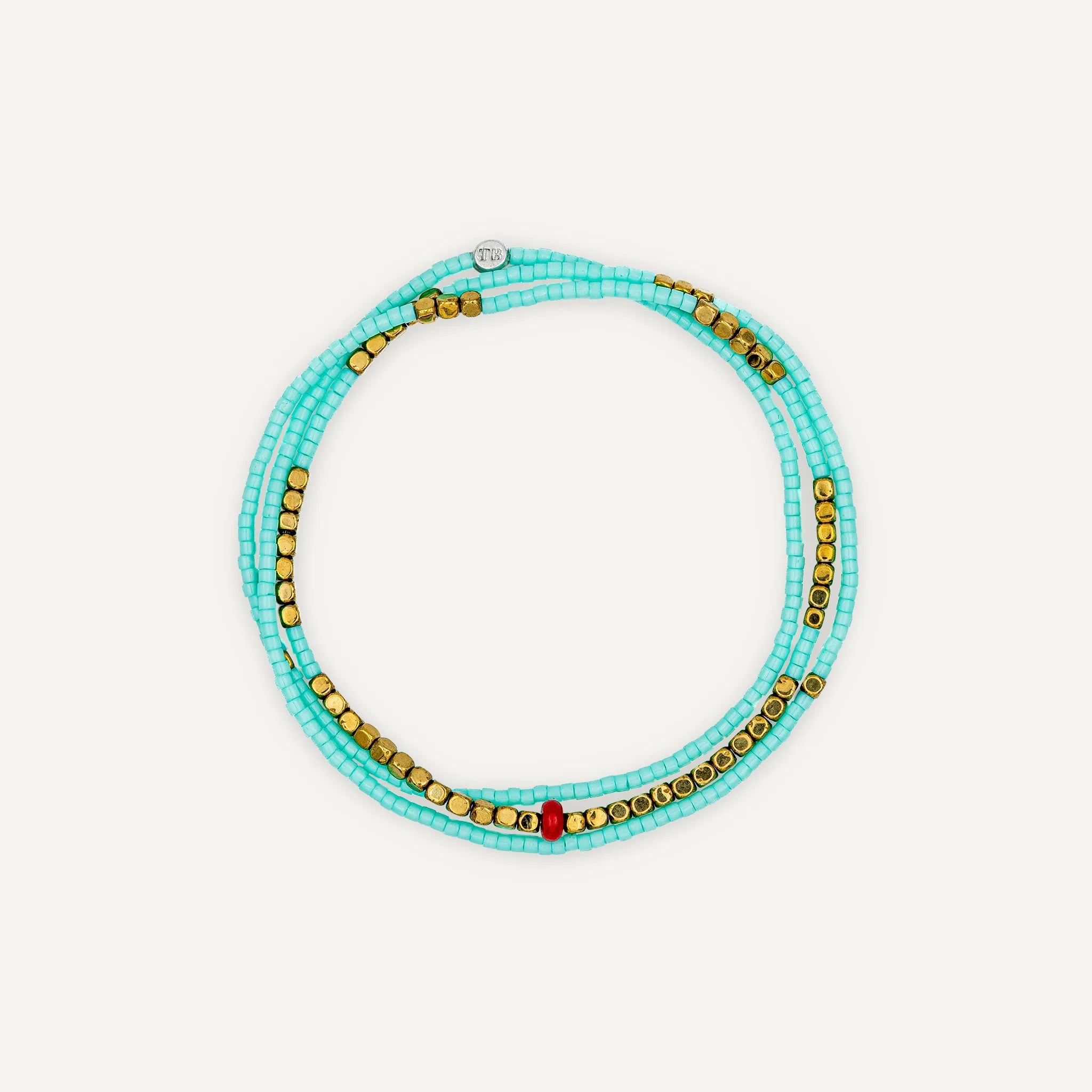 collier / bracelet COLETTE SLIM 3 - Bleu Cyan - Têtes Blondes