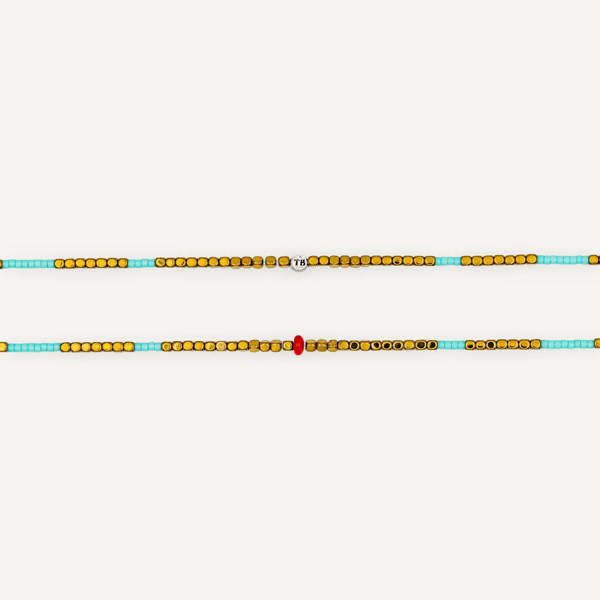 collier / bracelet COLETTE SLIM 6 - Bleu Cyan - Têtes Blondes