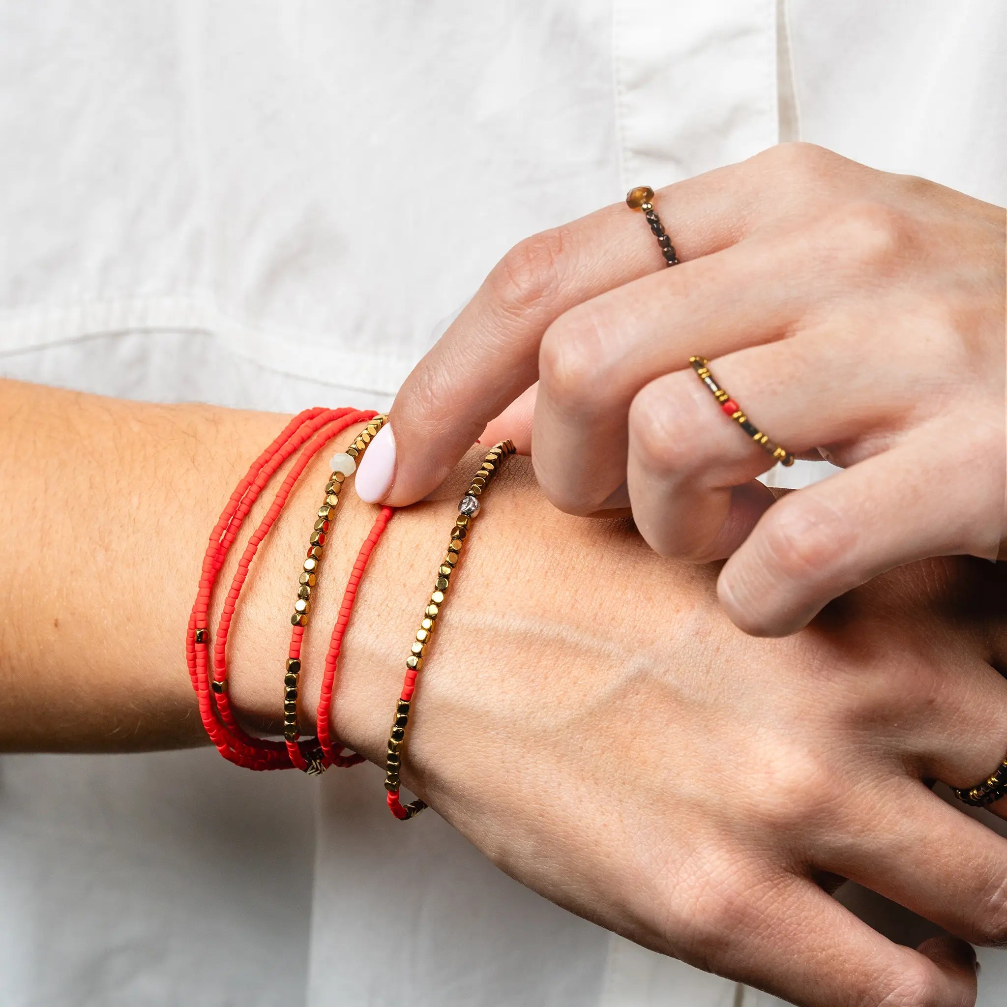 collier / bracelet COLETTE SLIM 6 - Rouge - Têtes Blondes